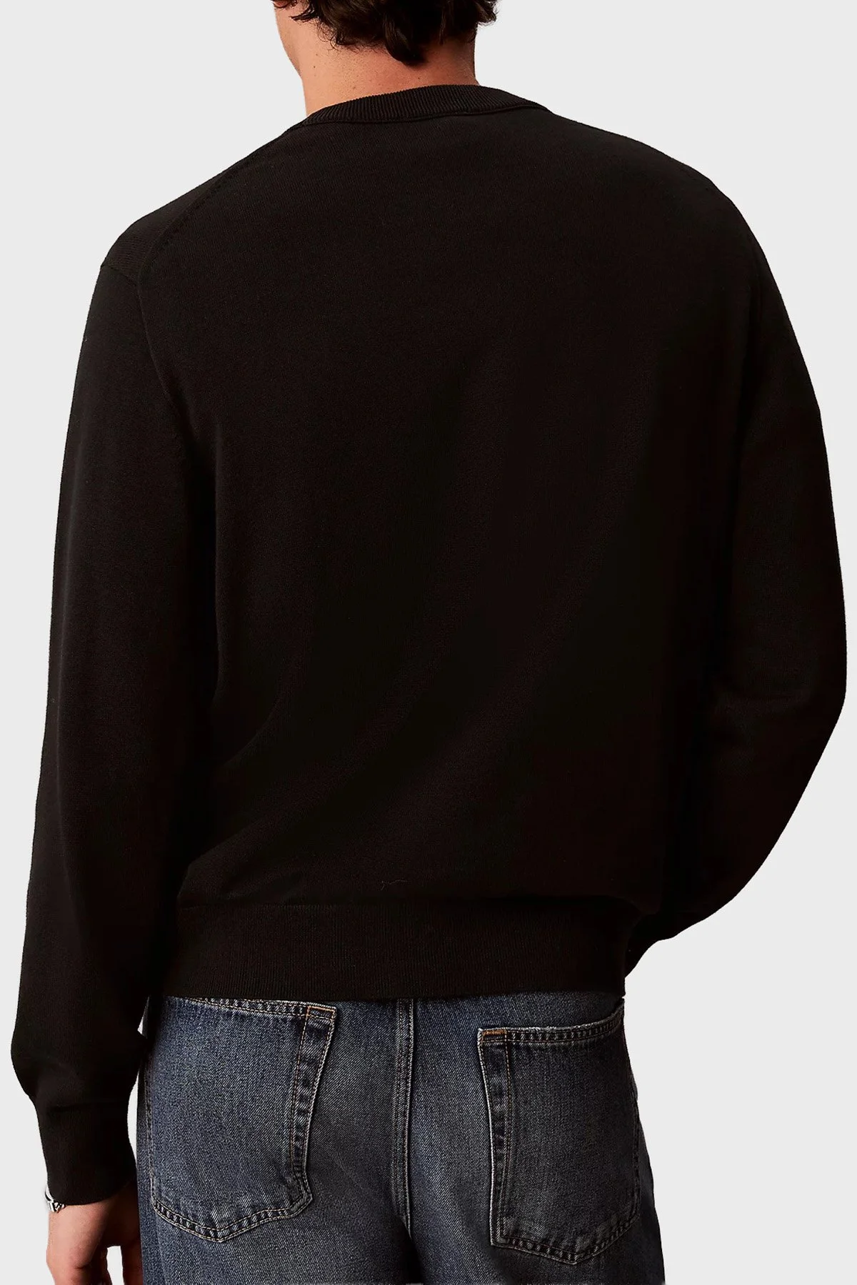 Calvin Klein Logolu Relaxed Fit Bisiklet Yaka LV04RH320GUB1 Erkek Kazak LV04RH320G UB1 Siyah - 3