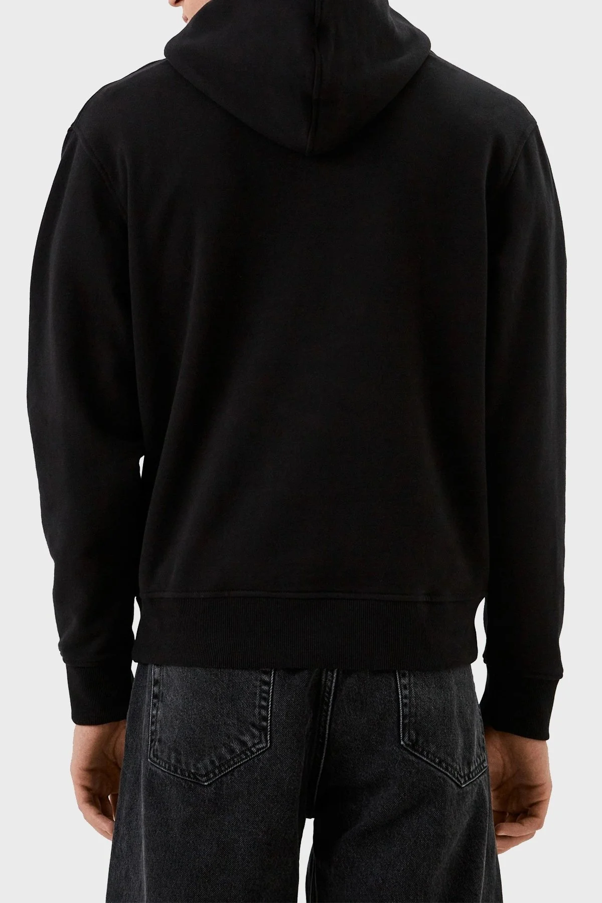 Calvin Klein Logolu Relaxed Fit Kapüşonlu % 100 Pamuk Erkek Sweat J30J320604 BEH SİYAH - 4