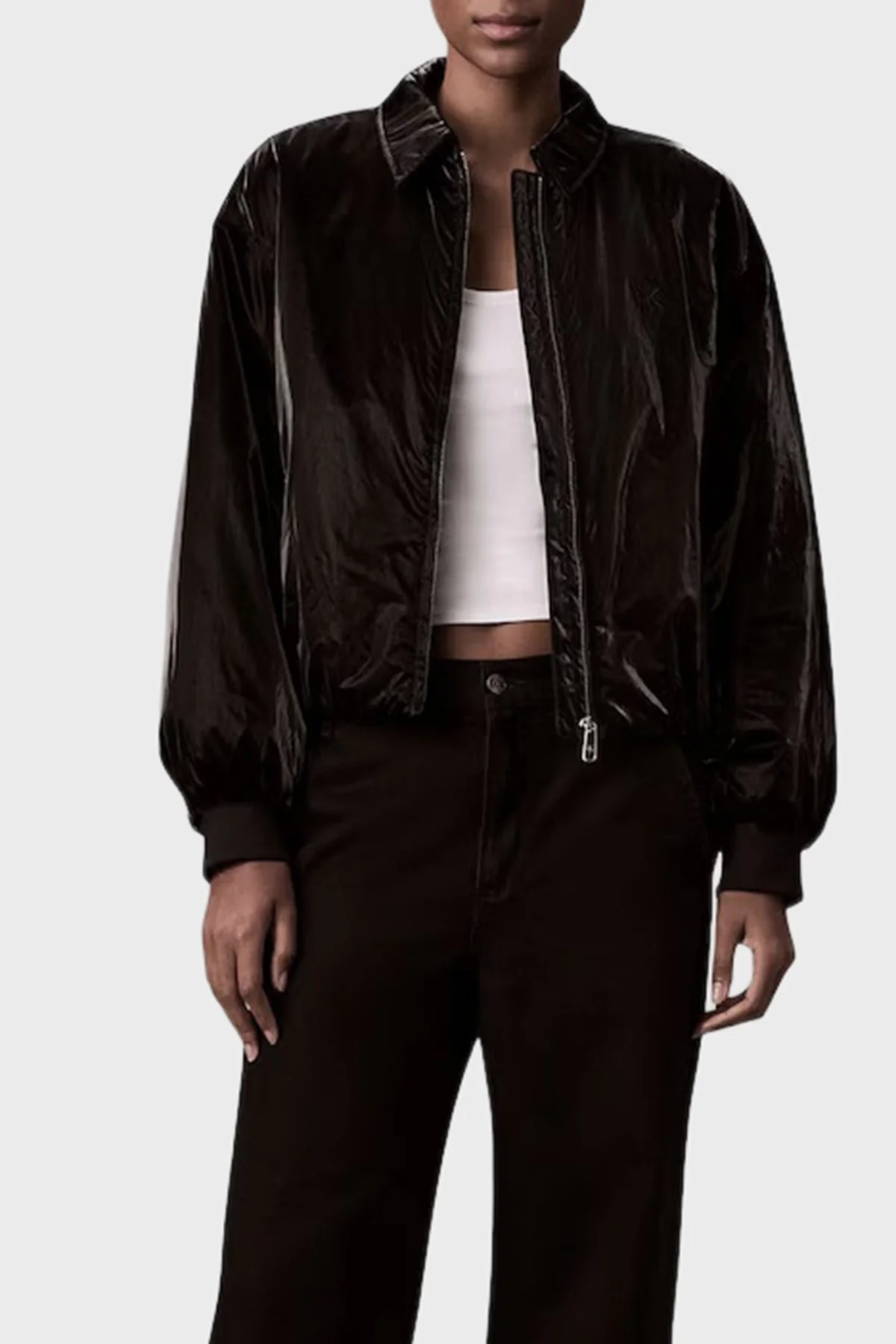 Calvin Klein Logolu Relaxed Fit Klasik Yaka Bomber LV047E508GUB1 Bayan Ceket LV047E508G UB1 SİYAH - 2