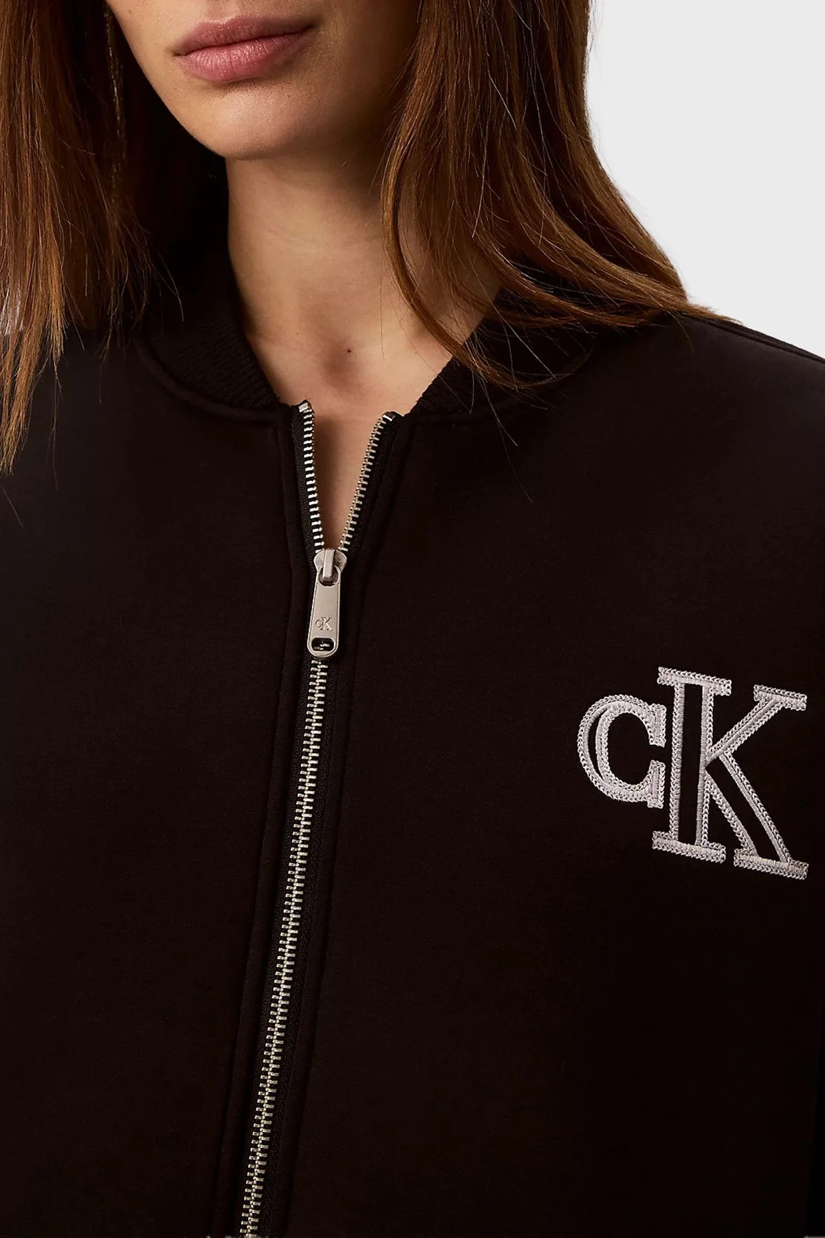 Calvin Klein Logolu Relaxed Fit Kolej Yaka LV047AB508UB1 Kadın Mont LV047AB508 UB1 SİYAH - 5