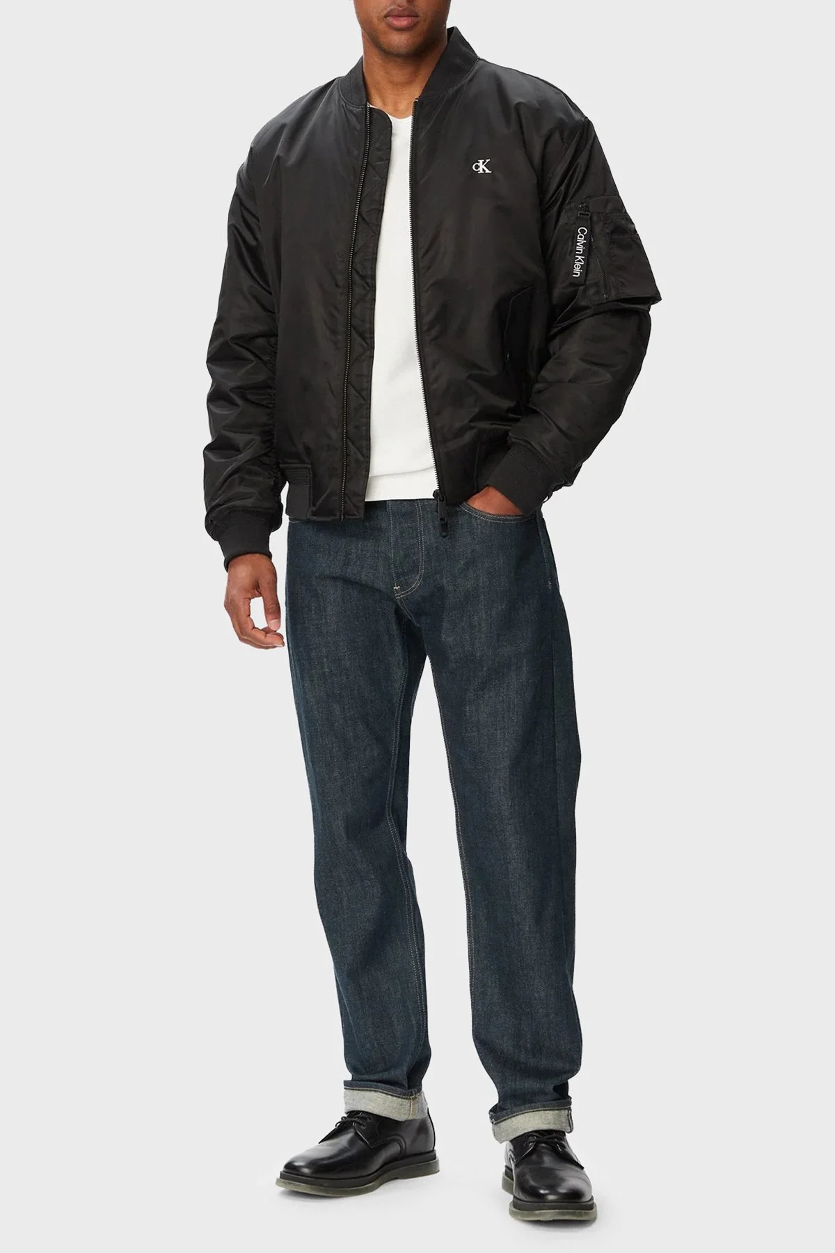 Calvin Klein Logolu Relaxed Fit Kolej Yaka Su İtici LV04RG505GUB1 Erkek Mont LV04RG505G UB1 SİYAH - 2