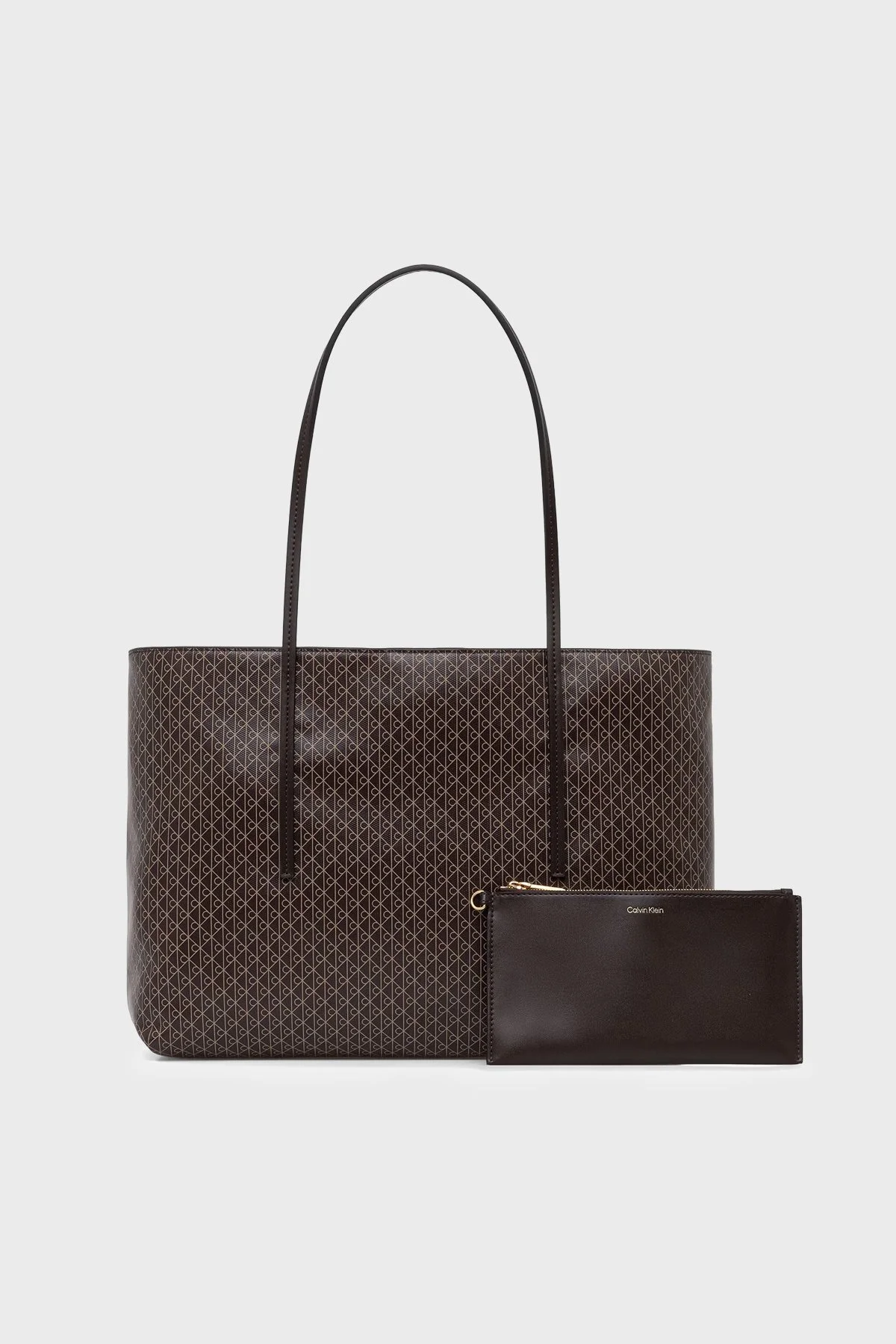 Calvin Klein Logolu Sabit Askılı LV04F3266G0TK Kadın Çanta LV04F3266G 0TK Kahve - 1