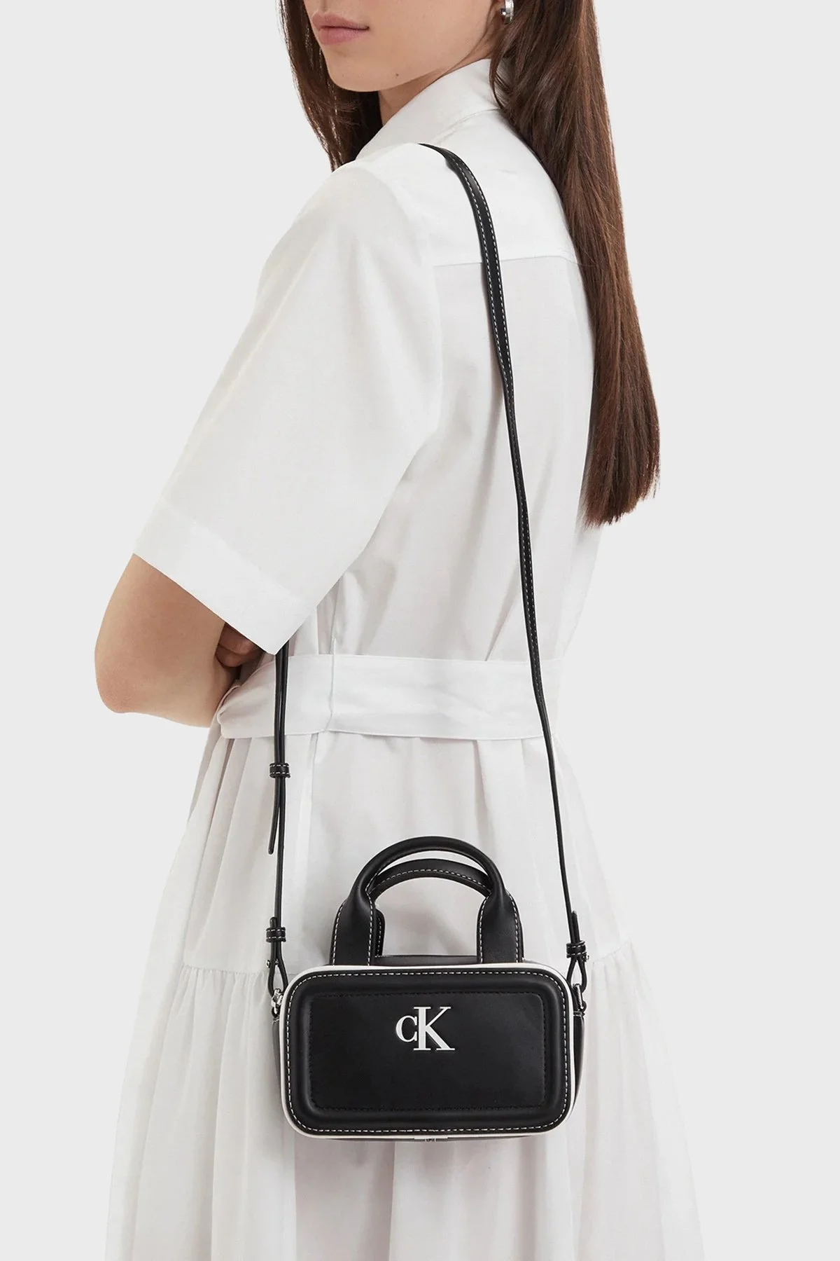 Calvin Klein Logolu Sabit Saplı LV04F1257GUB1 Kadın Çanta LV04F1257G UB1 SİYAH - 2