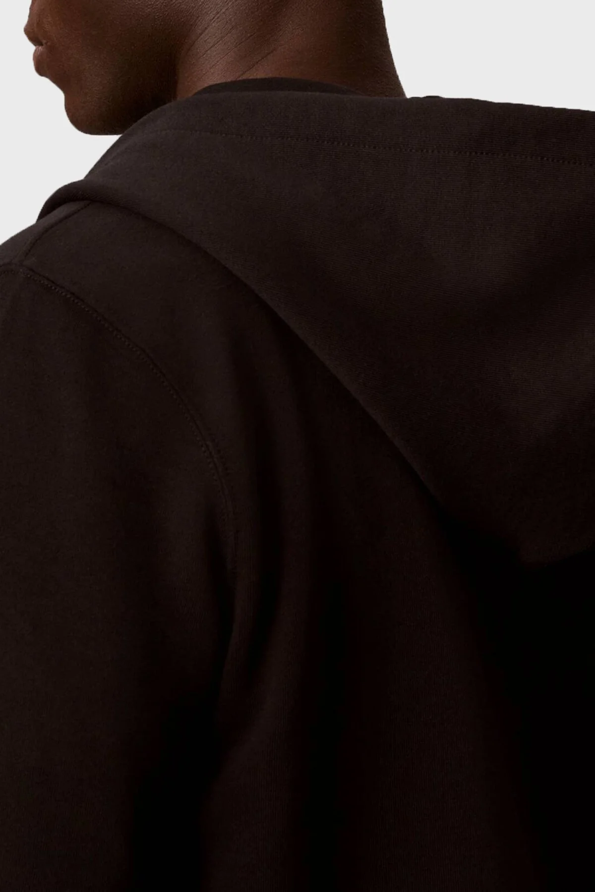 Calvin Klein Logolu Şardonlu Pamuk Karışımlı Kapüşonlu Fermuarlı LV04RH234GUB1 Erkek Sweat LV04RH234G UB1 Siyah - 5