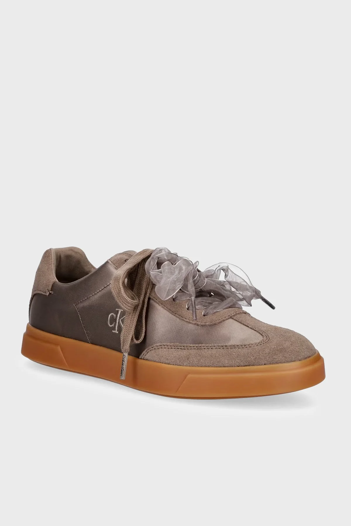 Calvin Klein Logolu Saten Karışımlı Sneaker HW0HW032880H0 Kadın Ayakkabı HW0HW03288 0H0 PUDRA - 3
