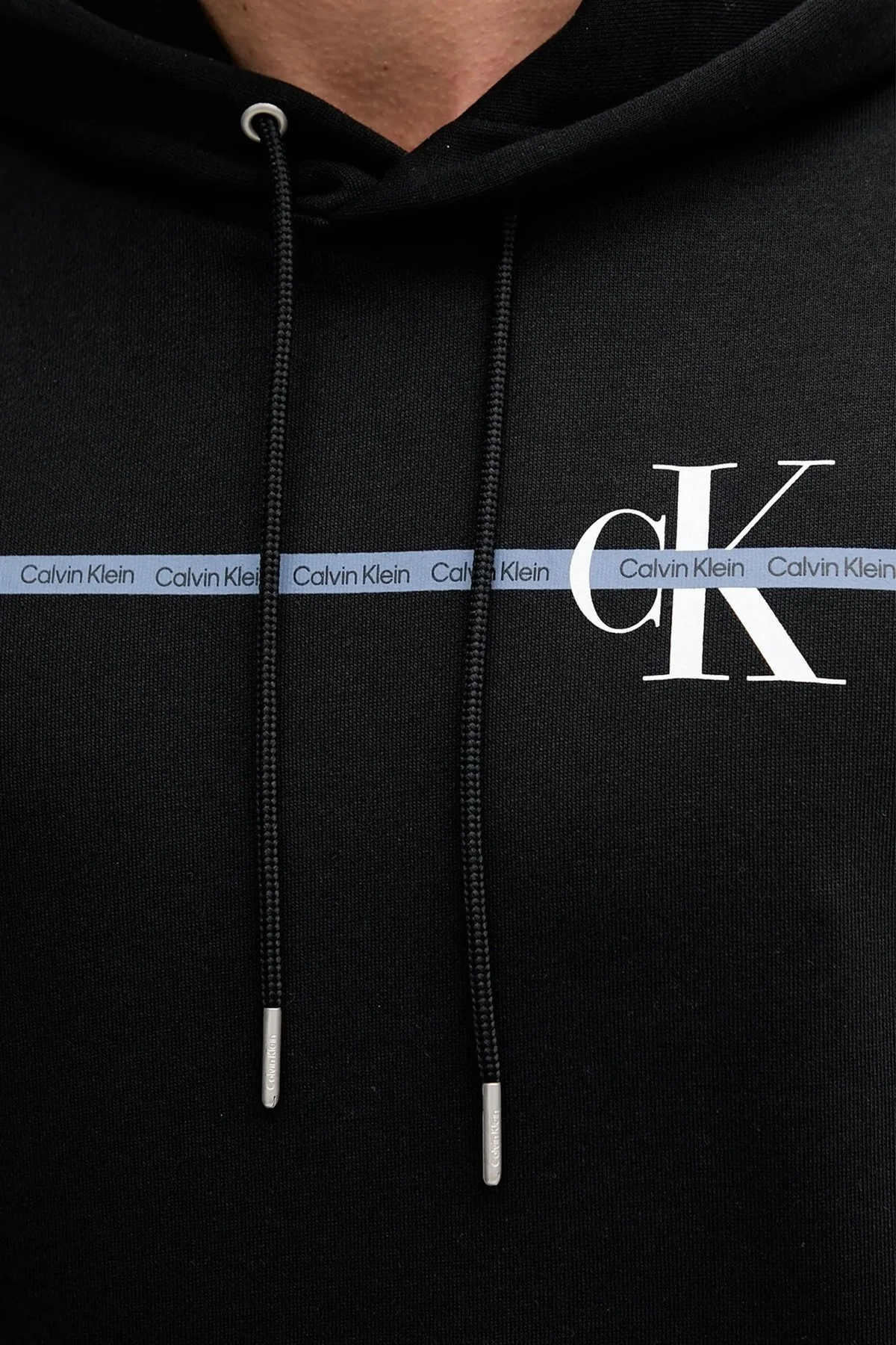 Calvin Klein Logolu Şerit Detaylı Regular Fit Kapüşonlu LV04RC289GUB1 Erkek Sweat LV04RC289G UB1 SİYAH - 4