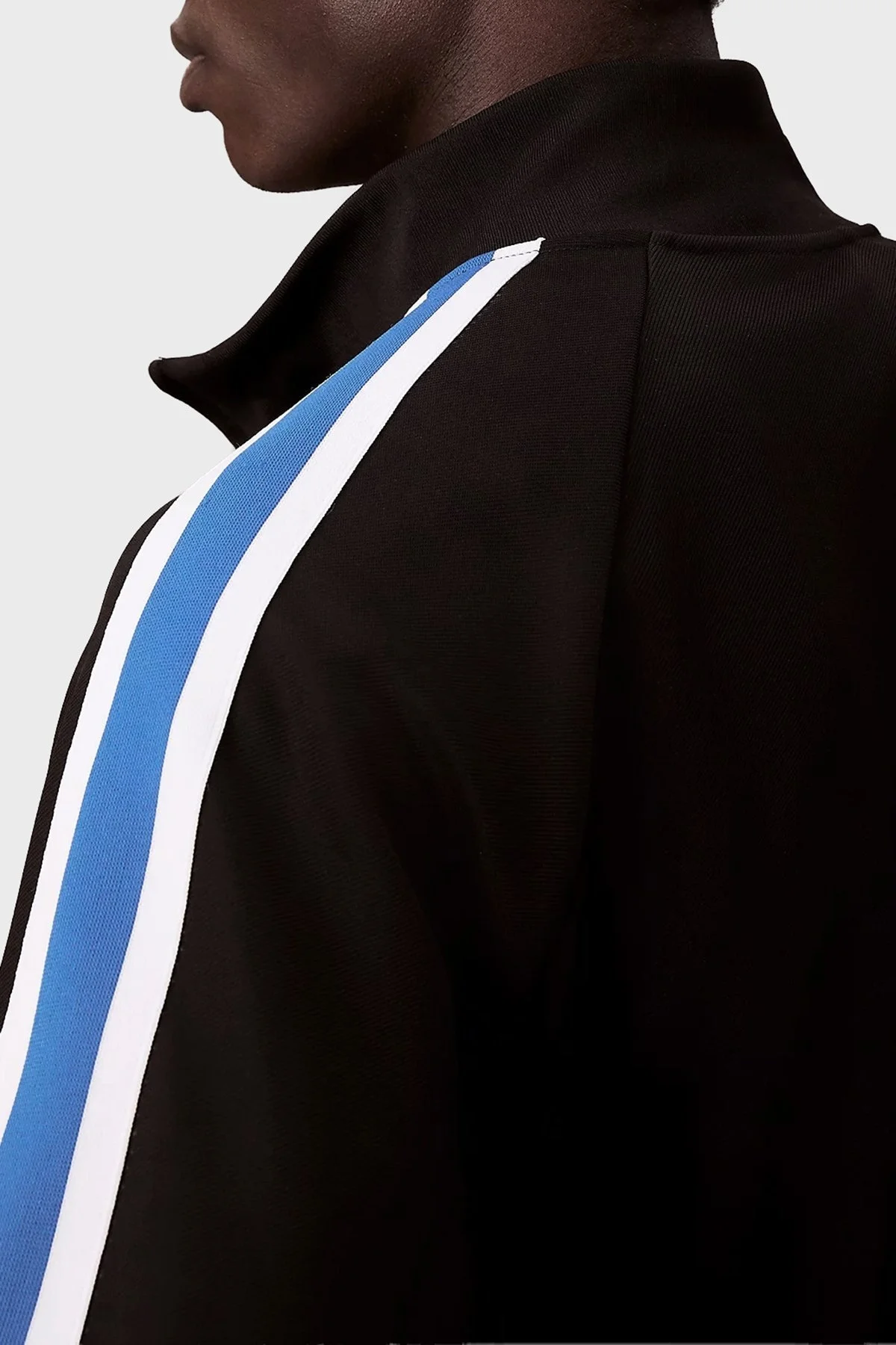 Calvin Klein Logolu Şerit Detaylı Relaxed Fit Dik Yaka LV04RC231GUB1 Erkek Sweat LV04RC231G UB1 SİYAH - 5