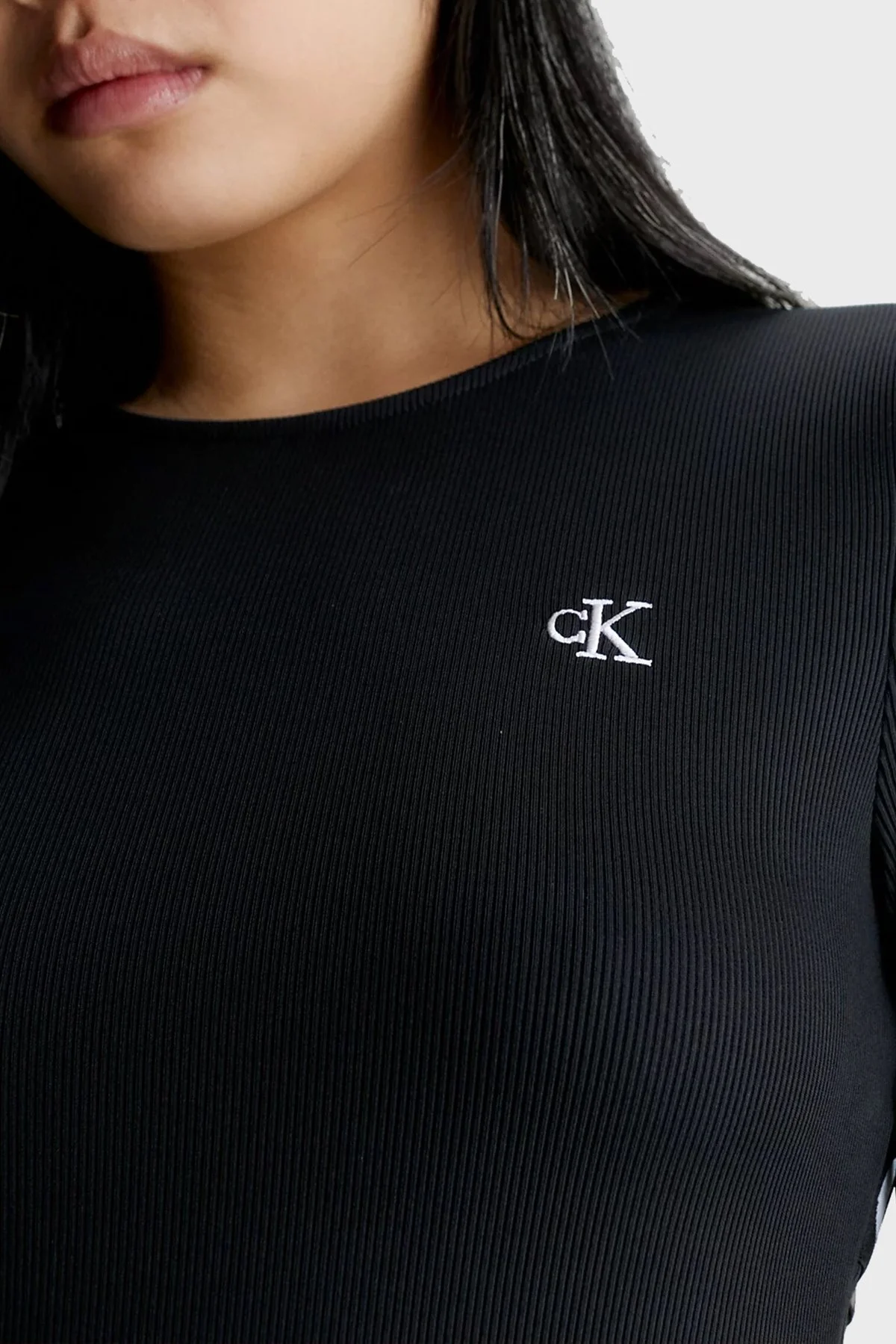 Calvin Klein Logolu Sırt Dekolteli Slim Fit Mini J20J221908BEH Bayan Elbise J20J221908 BEH SİYAH - 3