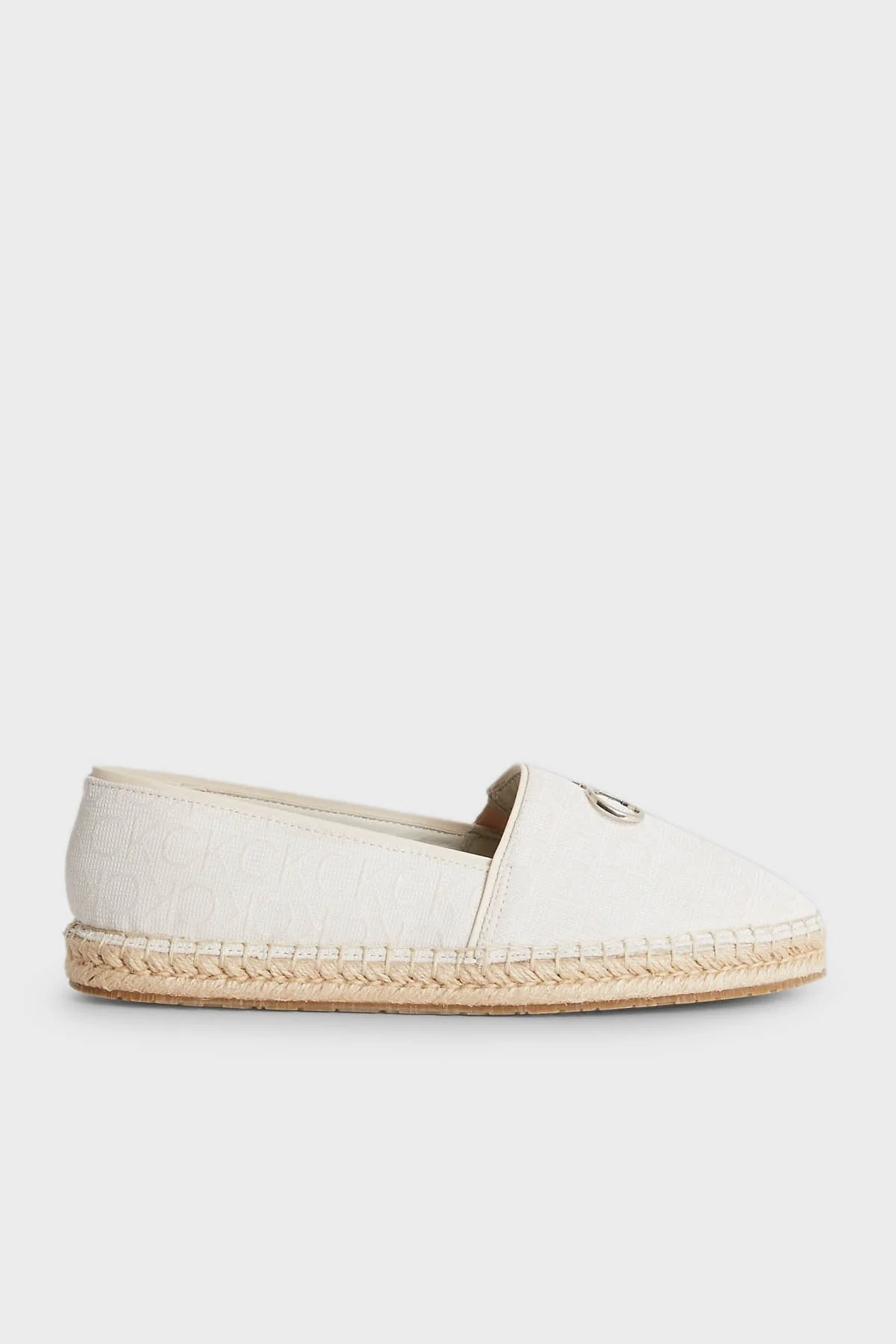 Calvin Klein Logolu Slip-On Espadril Bayan Ayakkabı HW0HW01458 02R KREM - 1