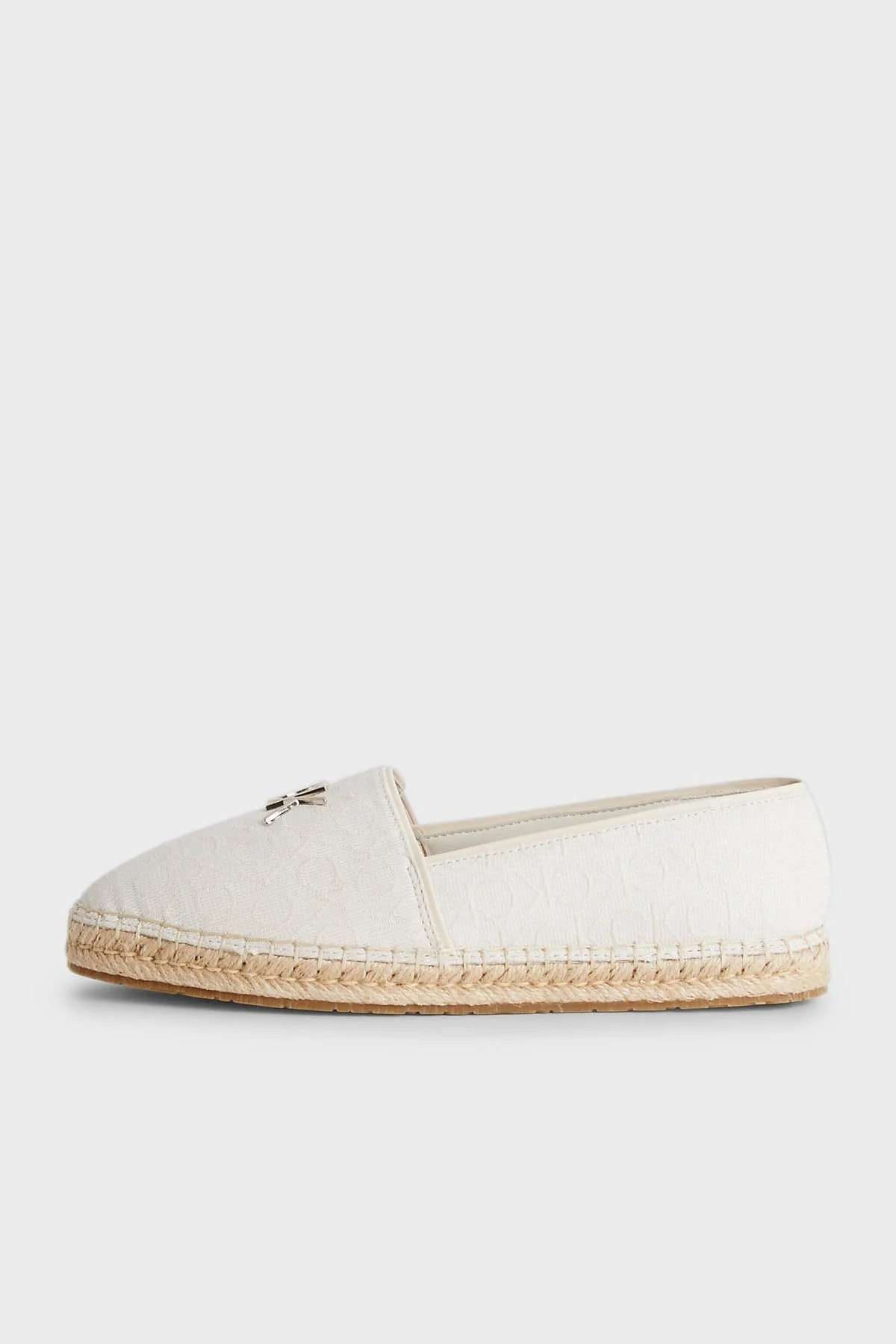Calvin Klein Logolu Slip-On Espadril Bayan Ayakkabı HW0HW01458 02R KREM - 2
