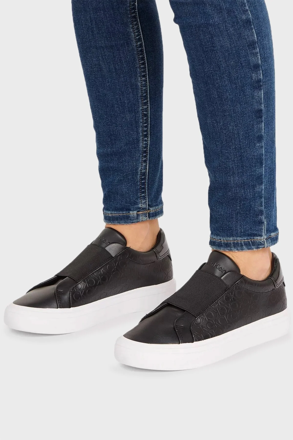 Calvin Klein Logolu Slip-On Sneaker HW0HW015930GK Bayan Ayakkabı HW0HW01593 0GK SİYAH - 2