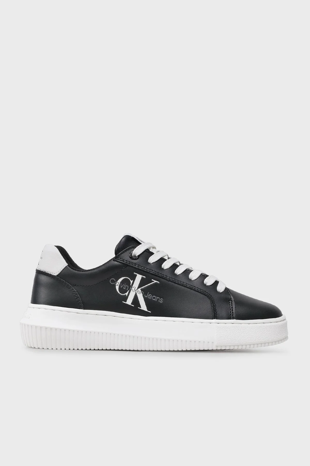 Calvin Klein Logolu Sneaker Bayan Ayakkabı YW0YW00823 0GJ SİYAH-BEYAZ - 1