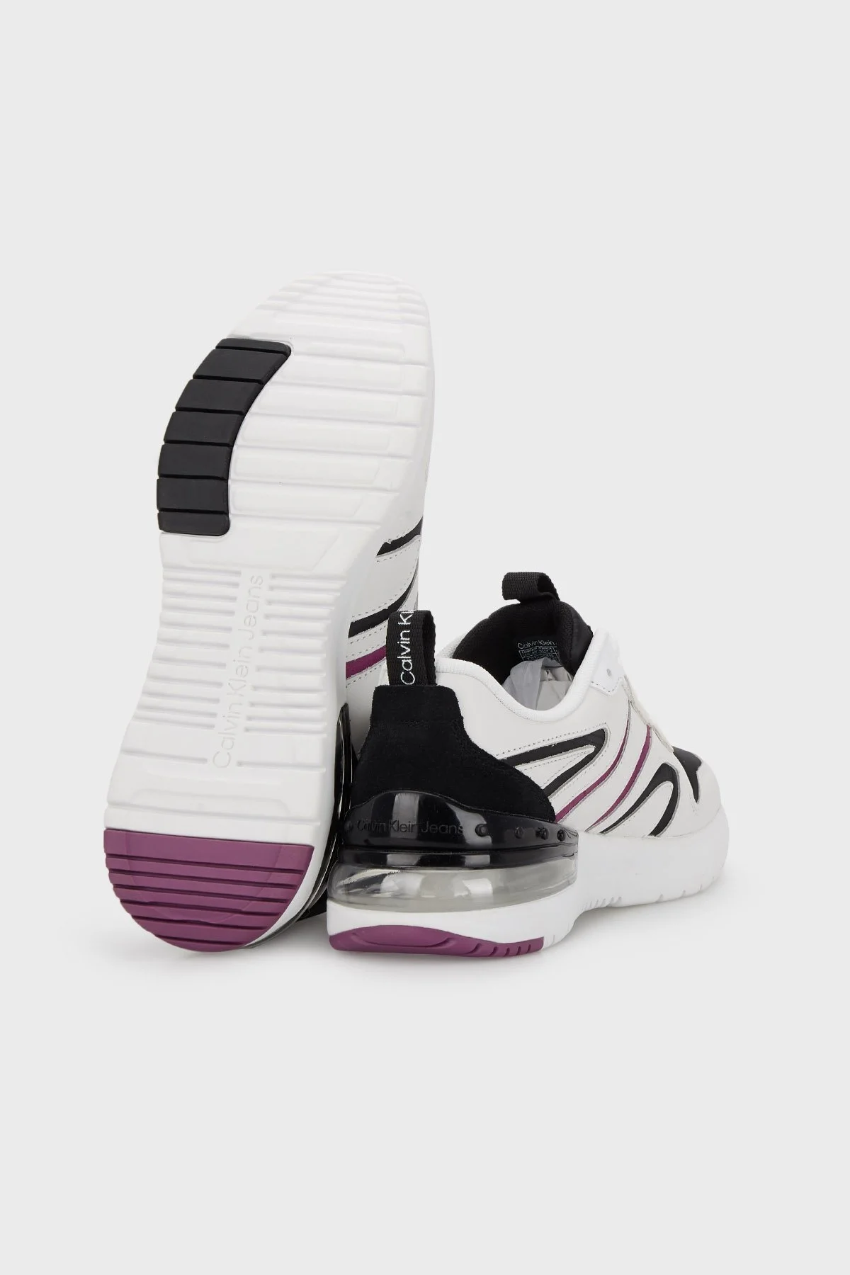 Calvin Klein Logolu Sneaker Bayan Ayakkabı YW0YW00886 01W BEYAZ-SİYAH - 4