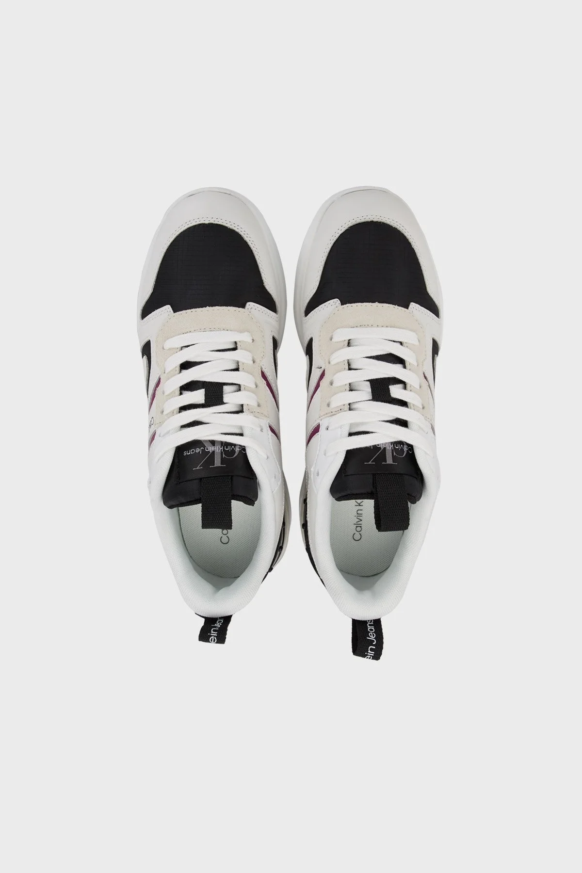 Calvin Klein Logolu Sneaker Bayan Ayakkabı YW0YW00886 01W BEYAZ-SİYAH - 5