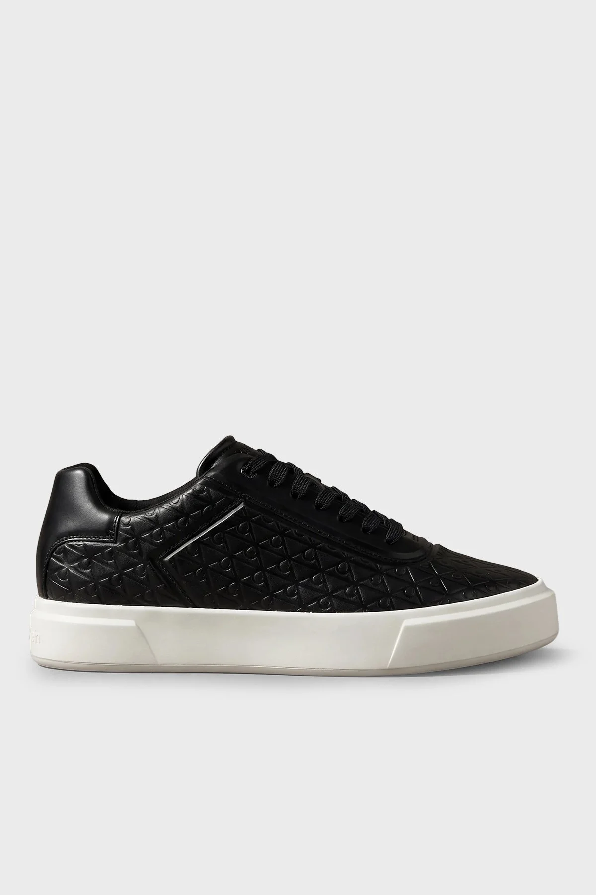 Calvin Klein Logolu Sneaker Erkek Ayakkabı HM0HM02132 00W SİYAH-EKRU - 1