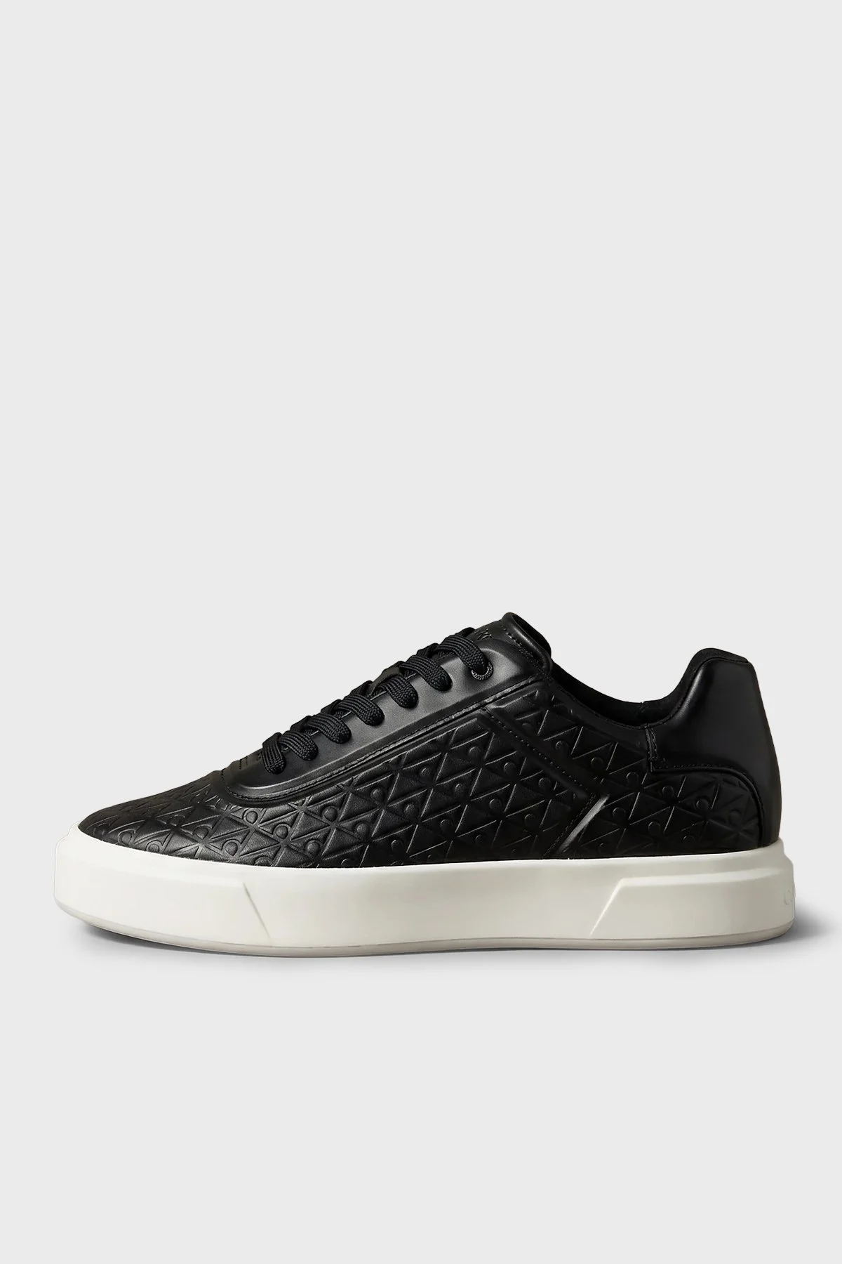 Calvin Klein Logolu Sneaker Erkek Ayakkabı HM0HM02132 00W SİYAH-EKRU - 2