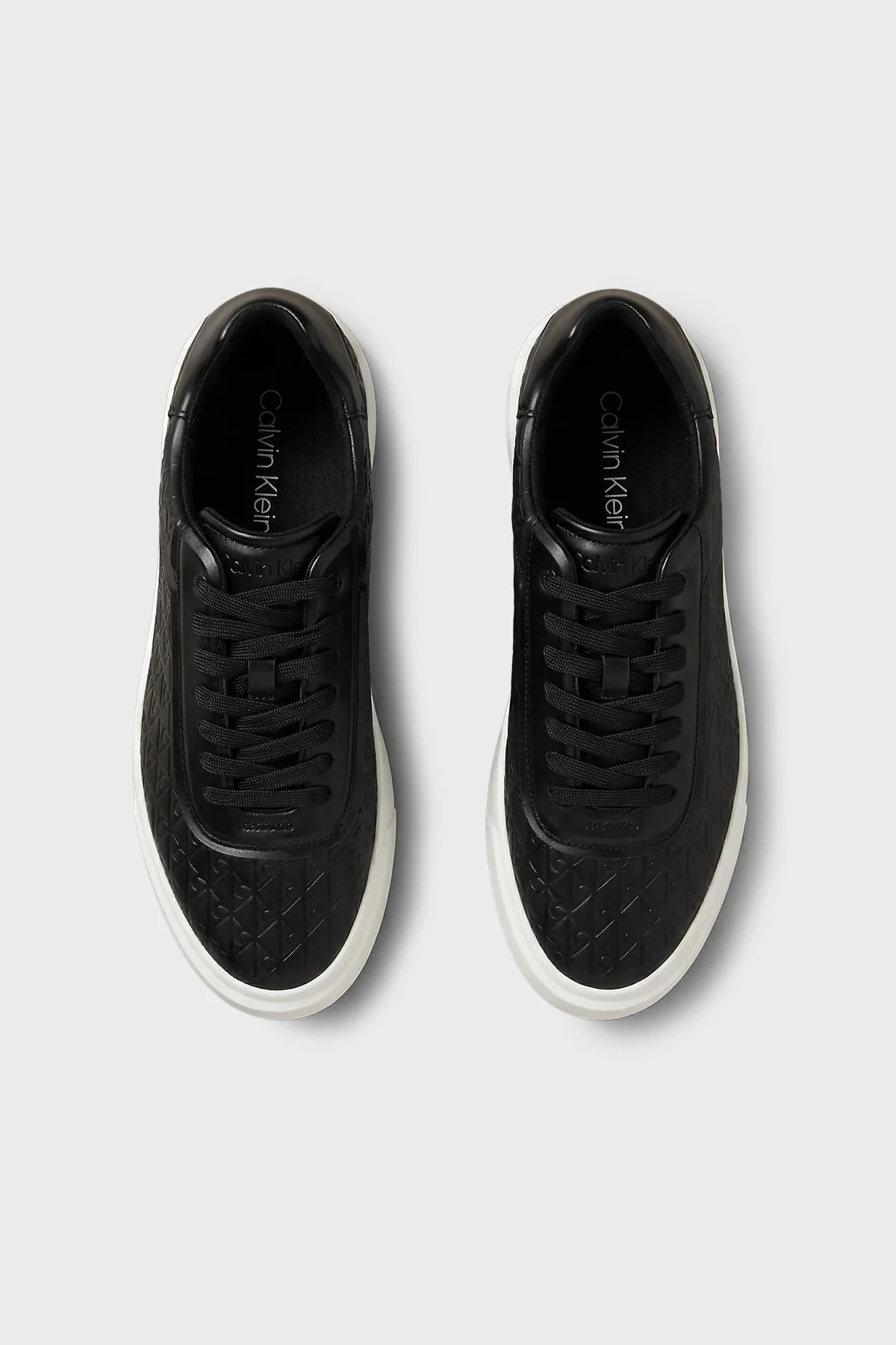 Calvin Klein Logolu Sneaker Erkek Ayakkabı HM0HM02132 00W SİYAH-EKRU - 3