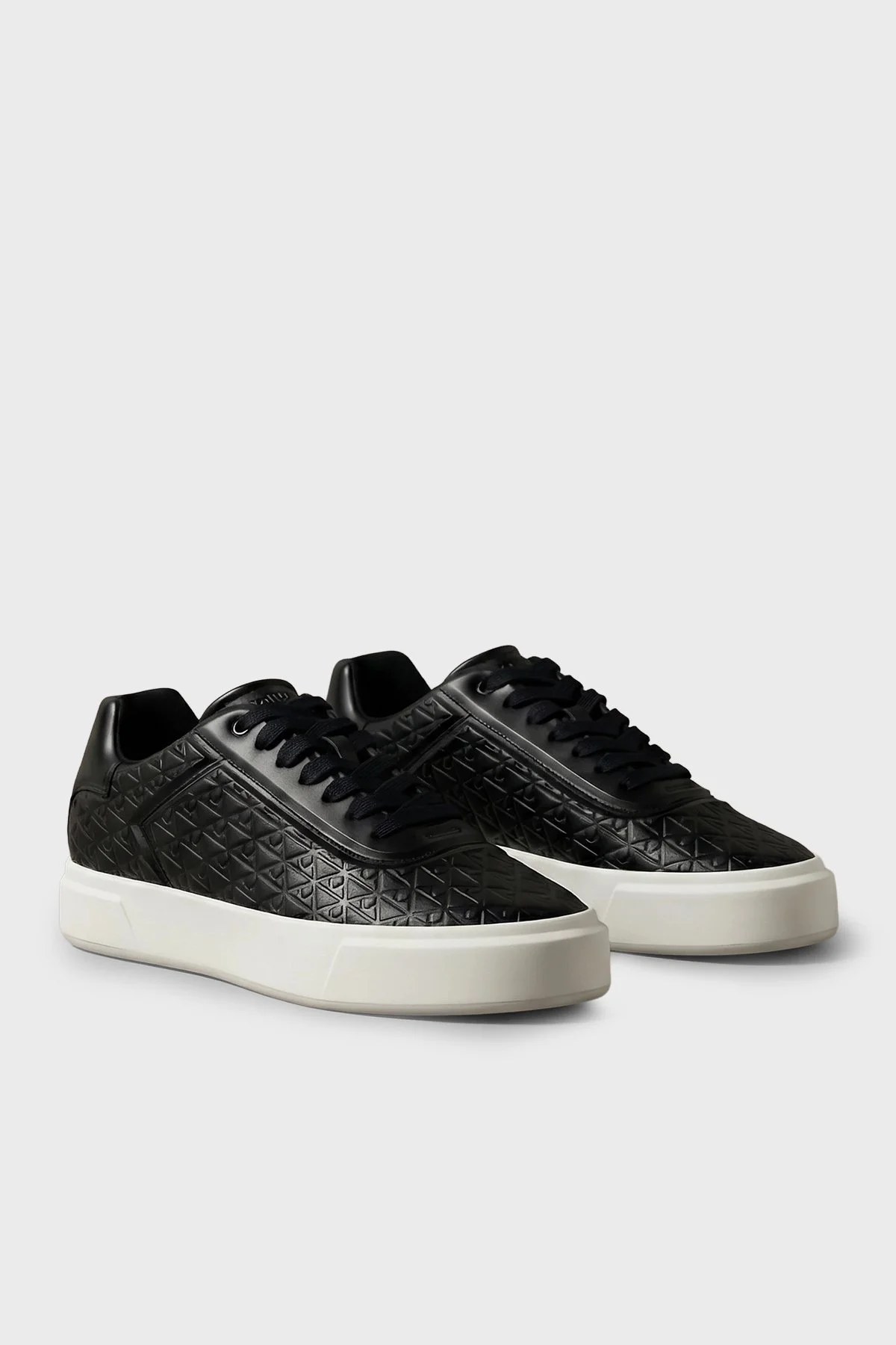 Calvin Klein Logolu Sneaker Erkek Ayakkabı HM0HM02132 00W SİYAH-EKRU - 4