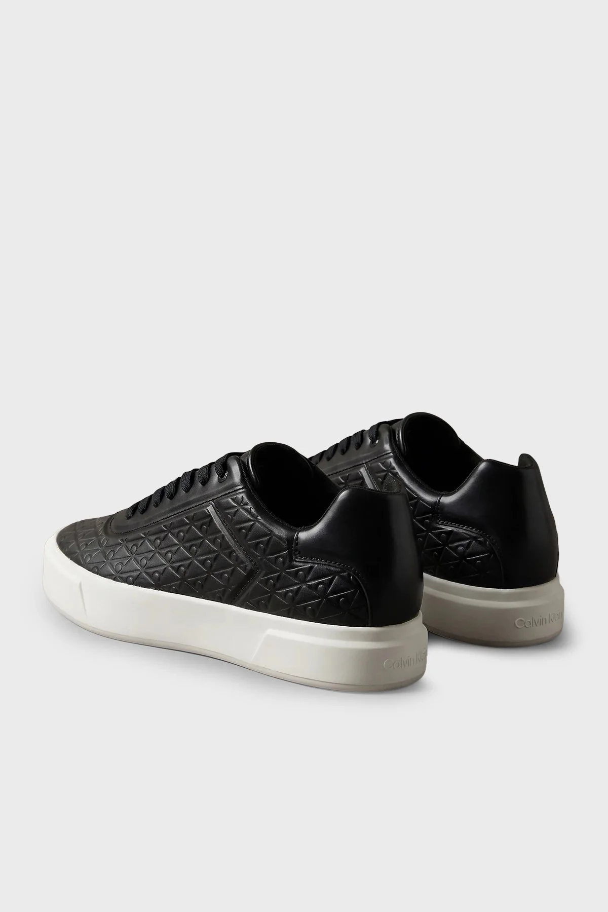 Calvin Klein Logolu Sneaker Erkek Ayakkabı HM0HM02132 00W SİYAH-EKRU - 5