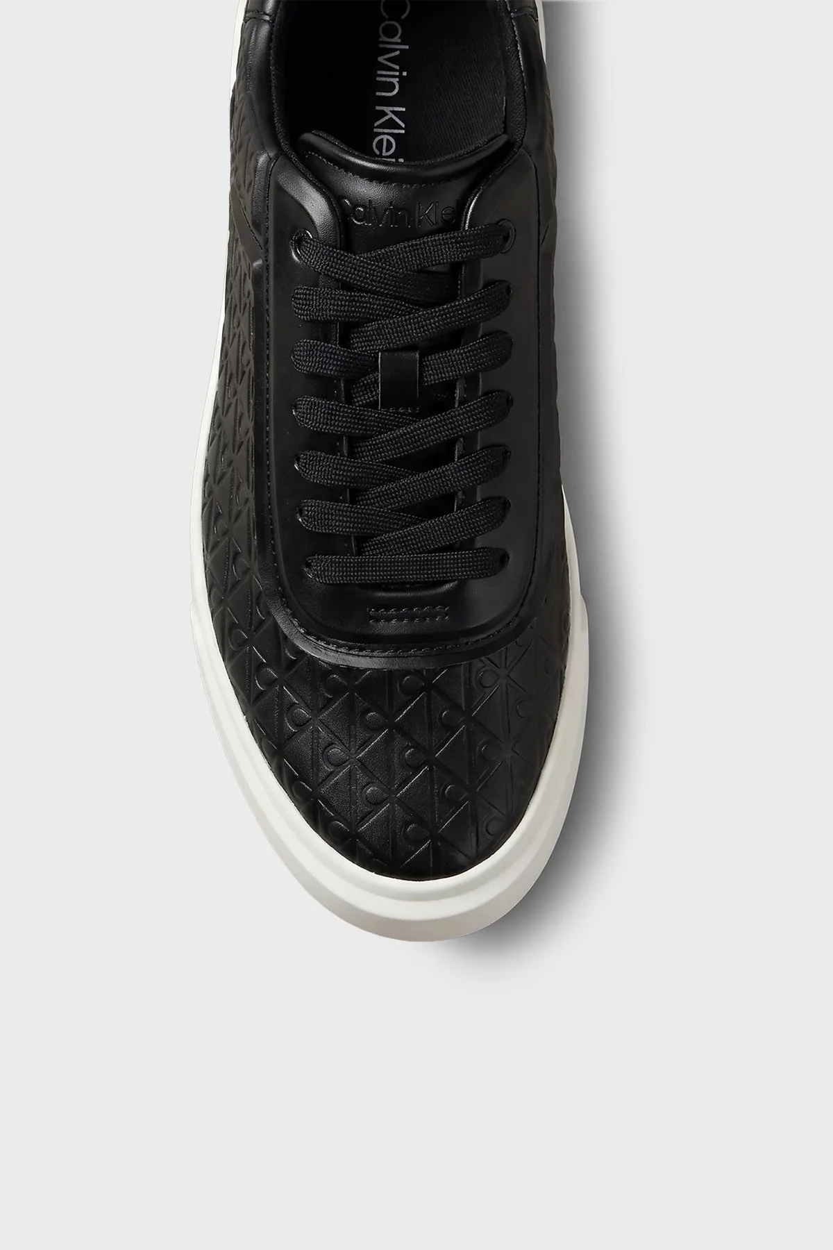Calvin Klein Logolu Sneaker Erkek Ayakkabı HM0HM02132 00W SİYAH-EKRU - 6