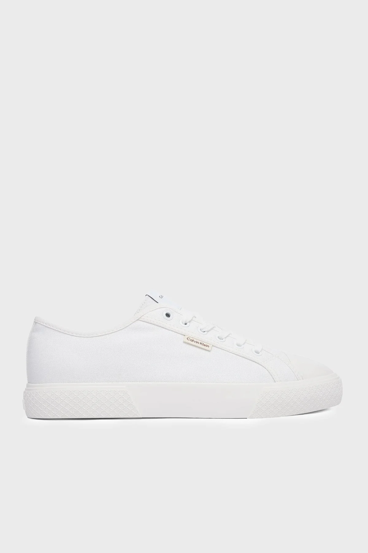 Calvin Klein Logolu Sneaker HM0HM021210K4 Erkek Ayakkabı HM0HM02121 0K4 BEYAZ - 1