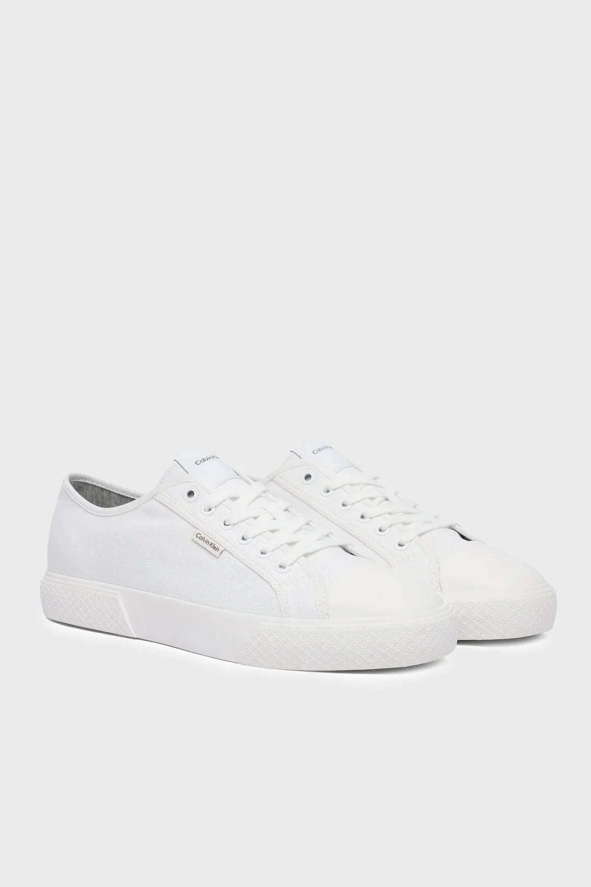 Calvin Klein Logolu Sneaker HM0HM021210K4 Erkek Ayakkabı HM0HM02121 0K4 BEYAZ - 2