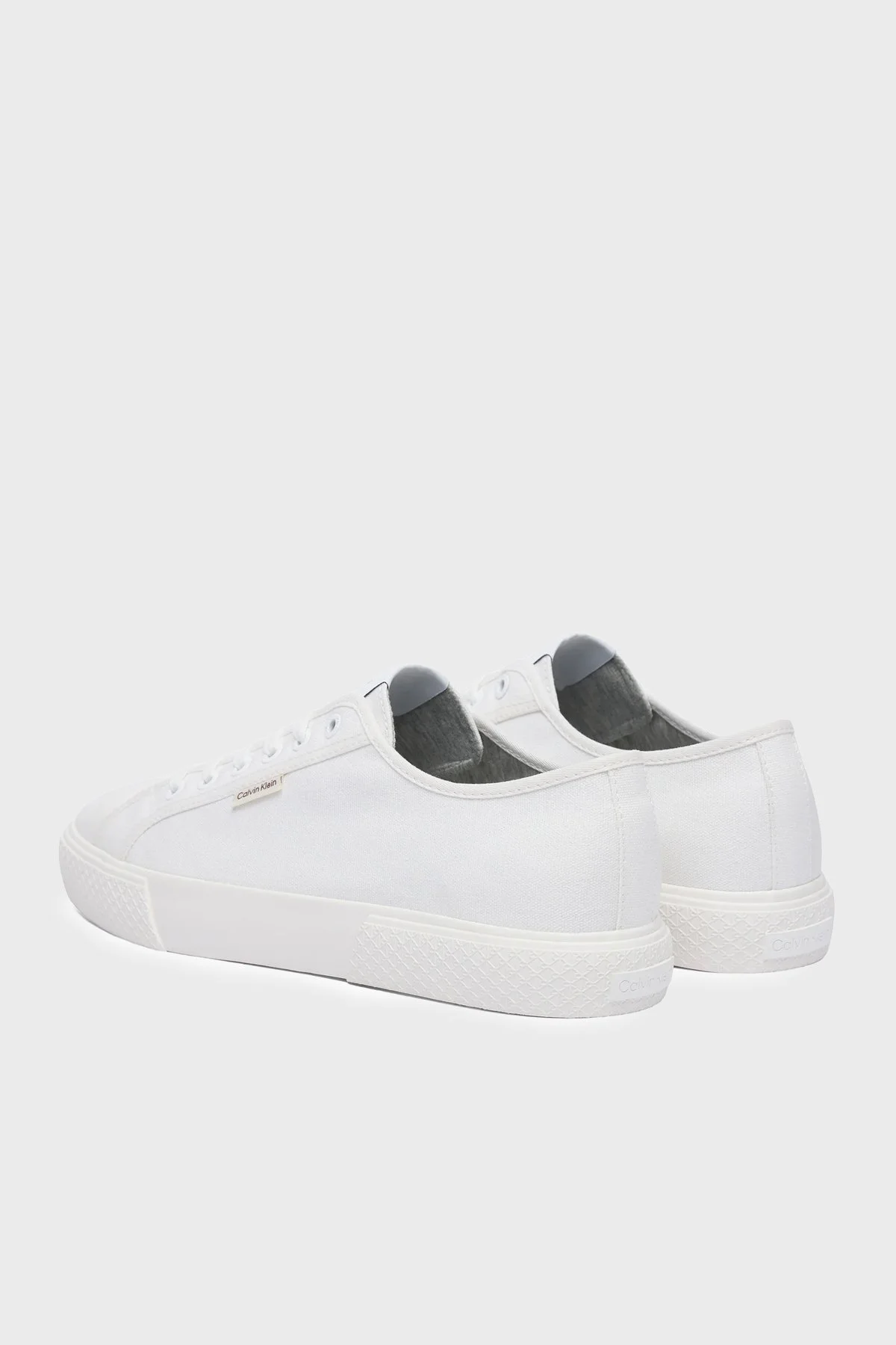 Calvin Klein Logolu Sneaker HM0HM021210K4 Erkek Ayakkabı HM0HM02121 0K4 BEYAZ - 4
