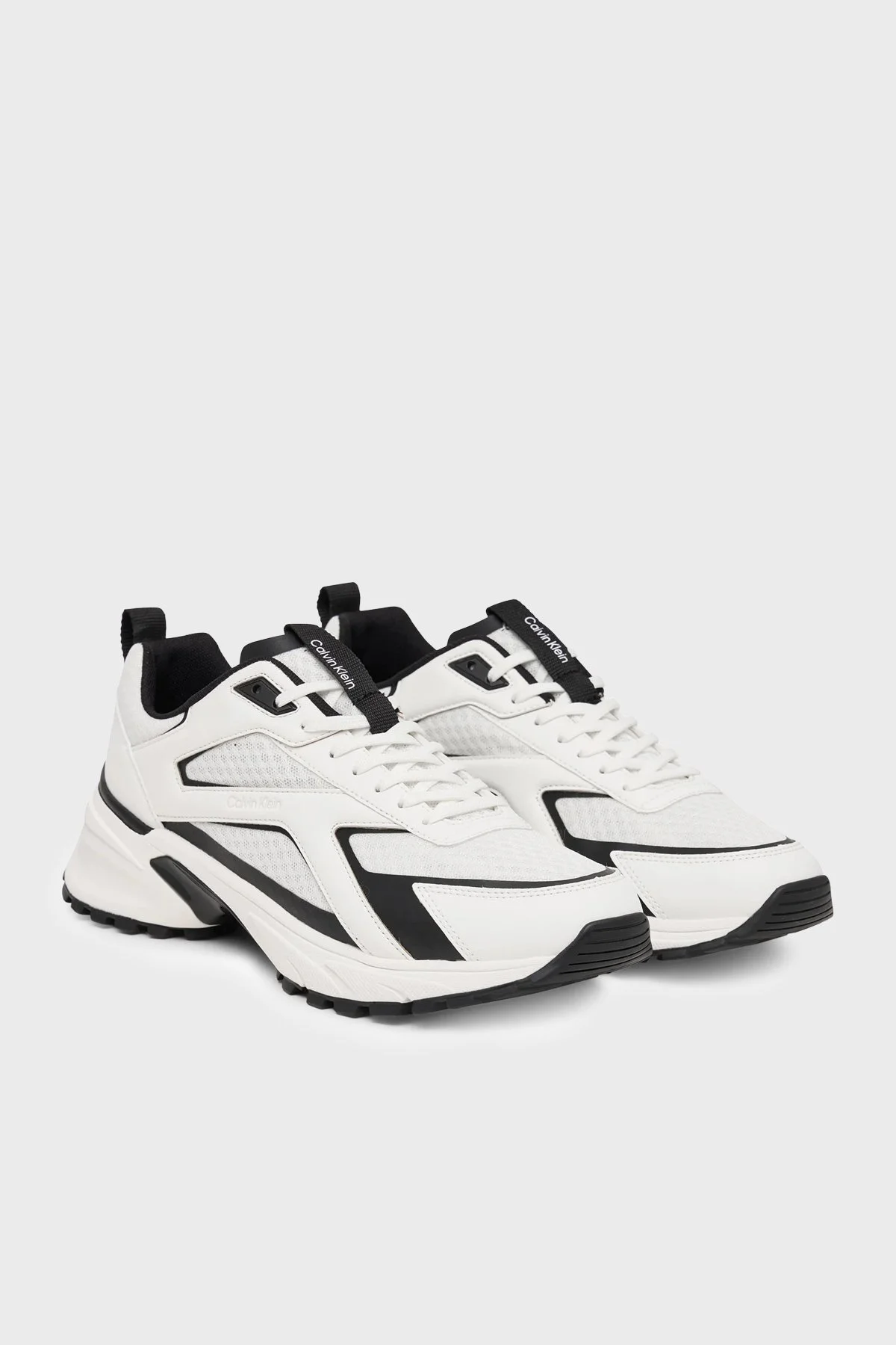 Calvin Klein Logolu Sneaker HM0HM0215401W Erkek Ayakkabı HM0HM02154 01W BEYAZ SİYAH - 2