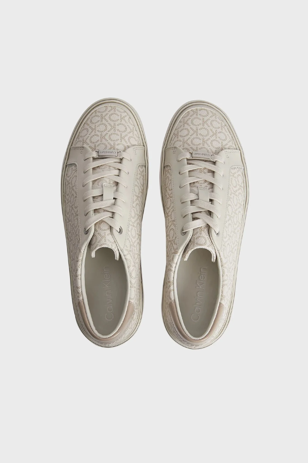 Calvin Klein Logolu Sneaker HW0HW014200F7 Bayan Ayakkabı HW0HW01420 0F7 BEJ - 4