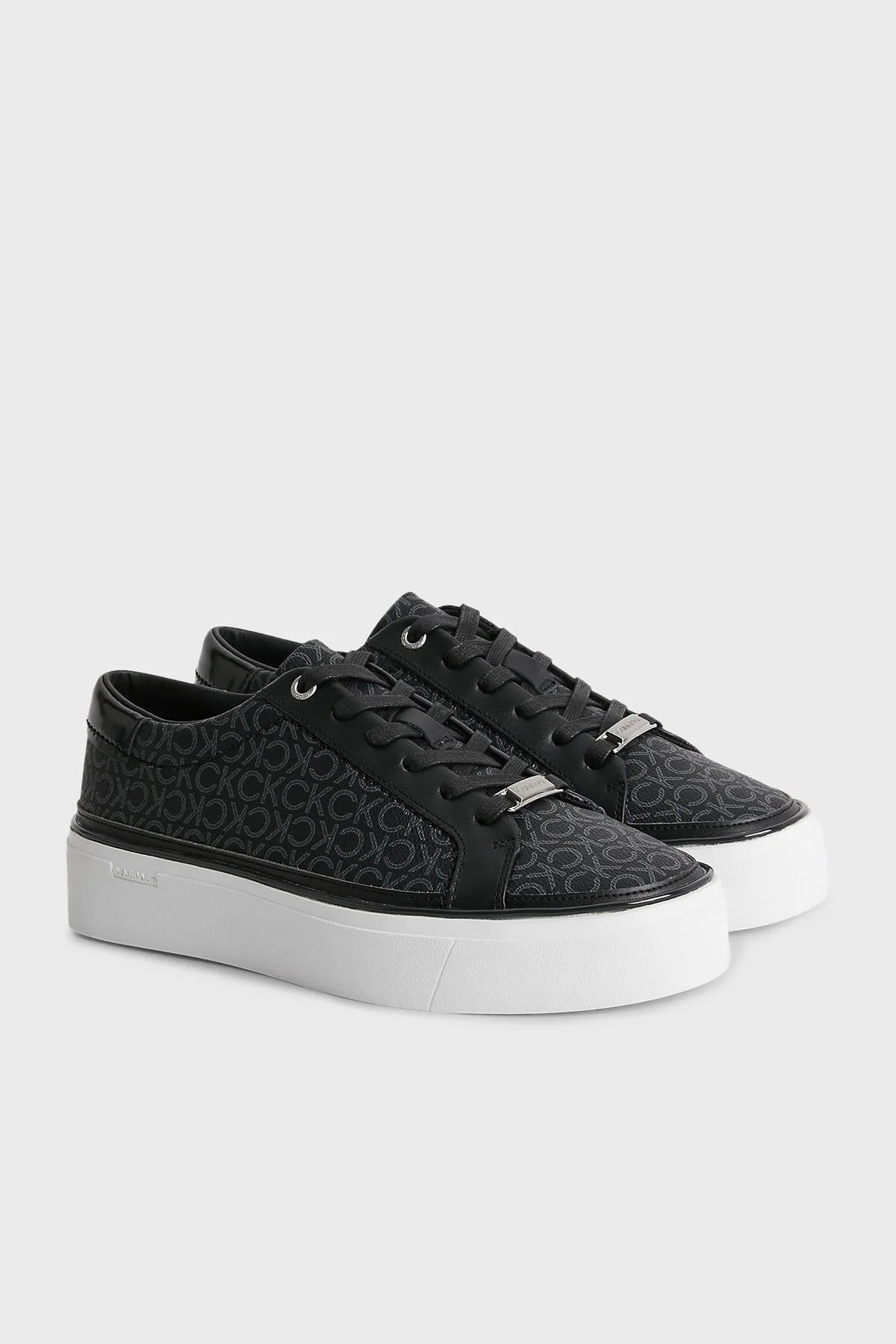 Calvin Klein Logolu Sneaker HW0HW014200GN Bayan Ayakkabı HW0HW01420 0GN SİYAH - 3