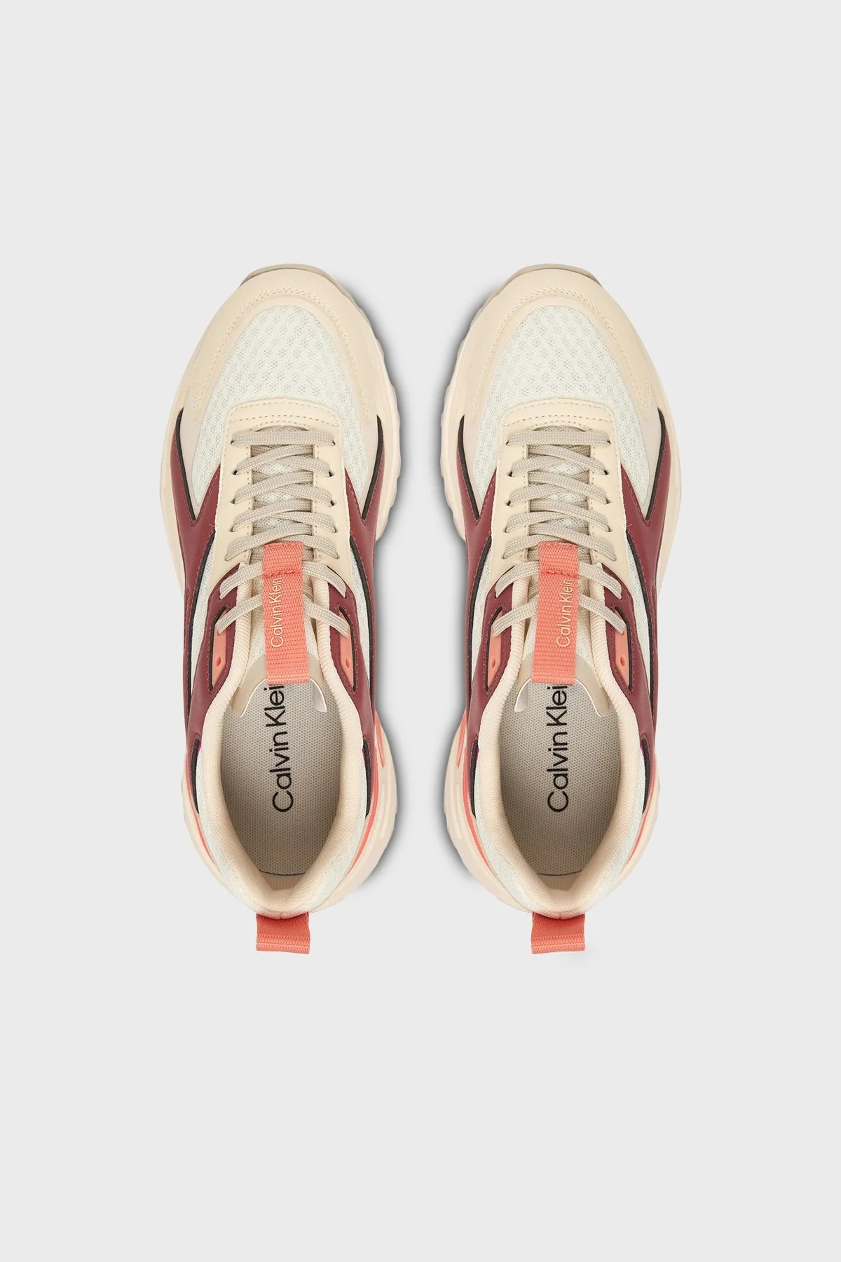 Calvin Klein Logolu Sneaker HW0HW030020F6 Bayan Ayakkabı HW0HW03002 0F6 BEYAZ BEJ - 3