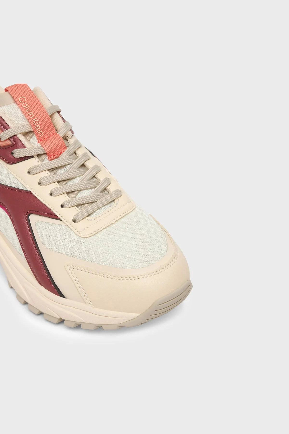 Calvin Klein Logolu Sneaker HW0HW030020F6 Bayan Ayakkabı HW0HW03002 0F6 BEYAZ BEJ - 6