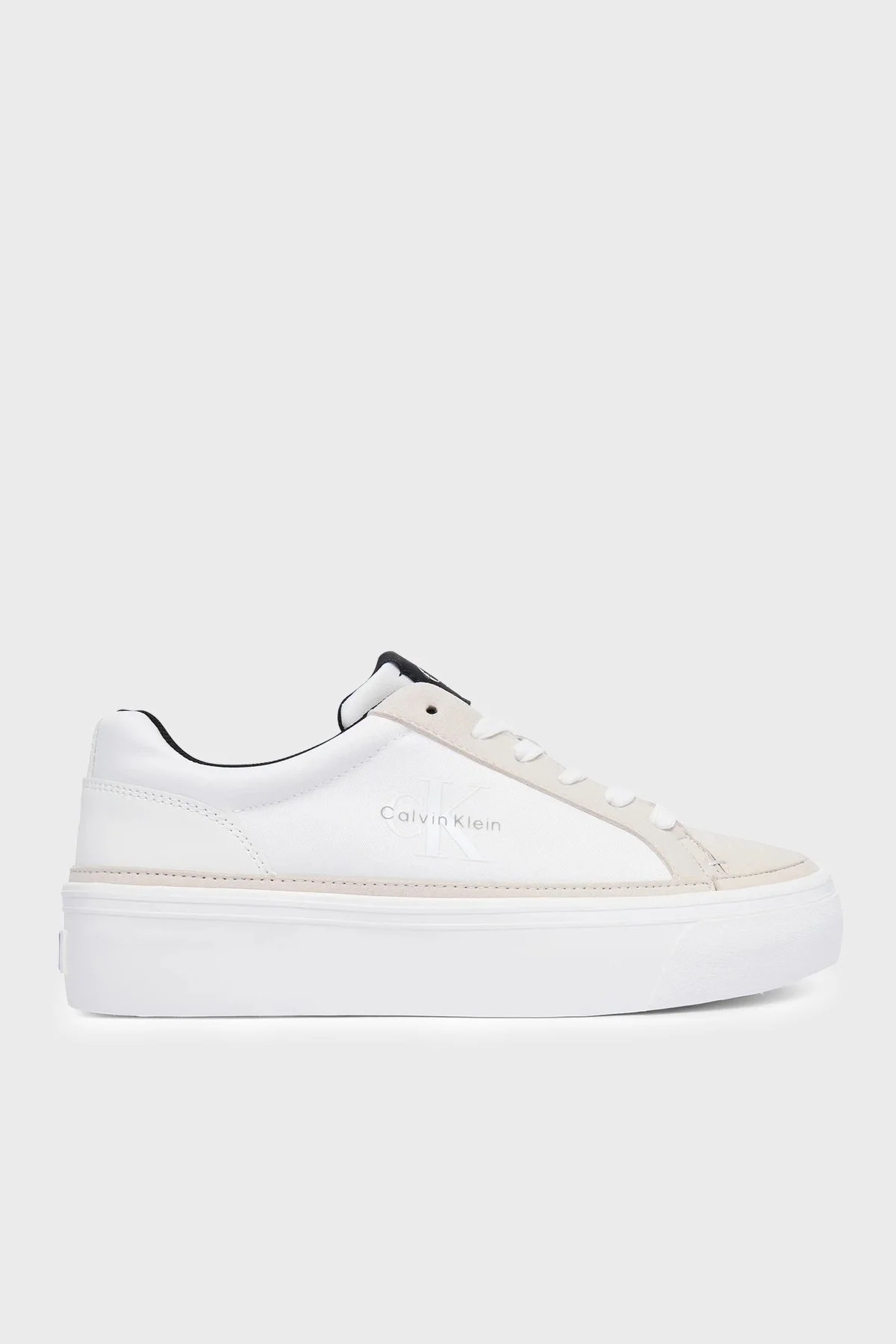 Calvin Klein Logolu Sneaker HW0HW0308601W Kadın Ayakkabı HW0HW03086 01W BEYAZ-SİYAH - 1