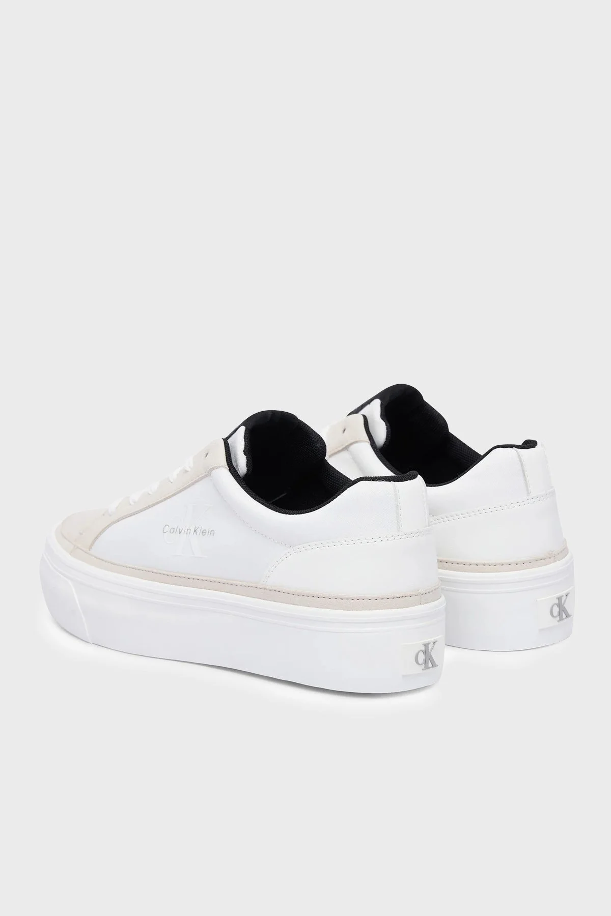 Calvin Klein Logolu Sneaker HW0HW0308601W Kadın Ayakkabı HW0HW03086 01W BEYAZ-SİYAH - 3