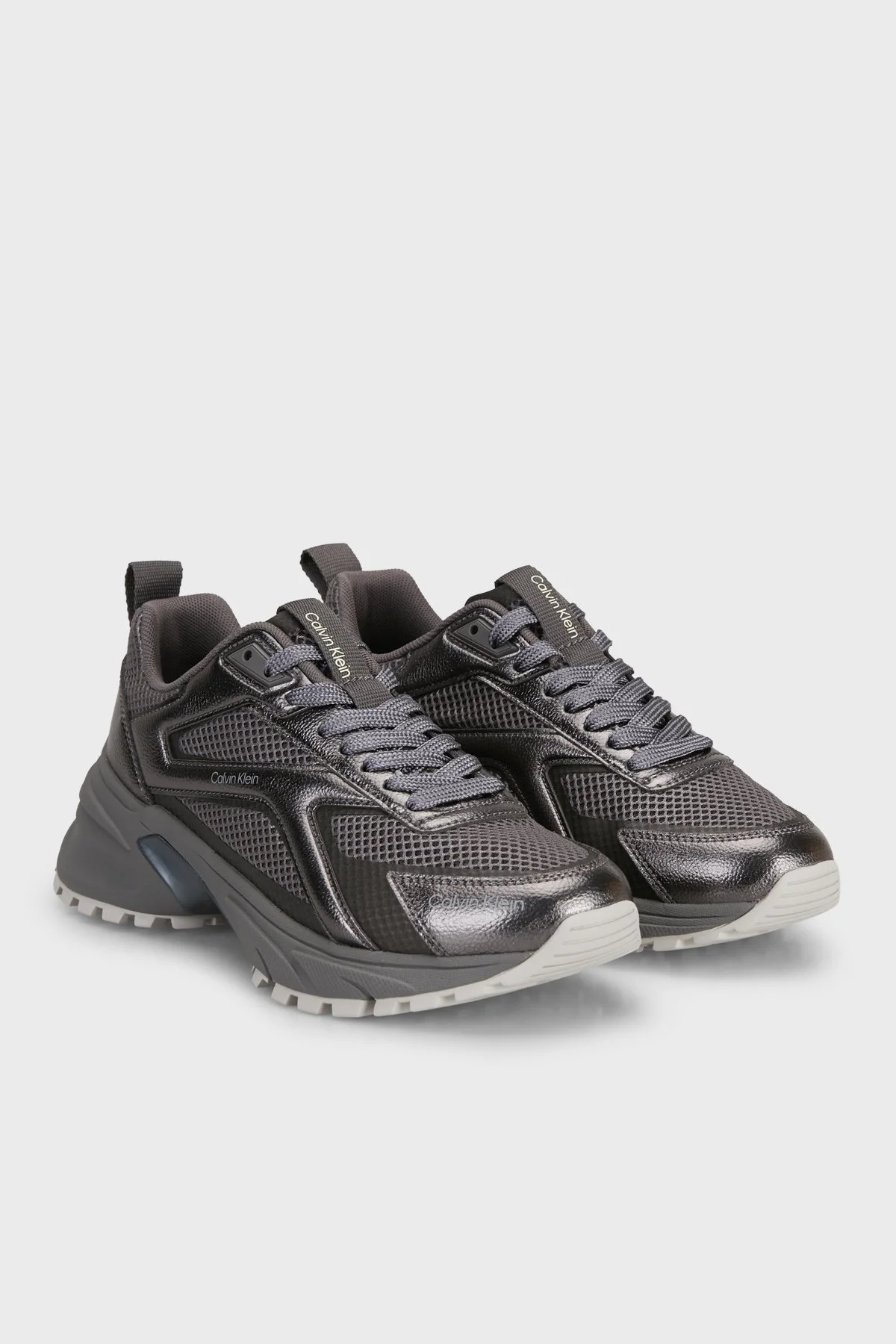 Calvin Klein Logolu Sneaker HW0HW032510IQ Kadın Ayakkabı HW0HW03251 0IQ Gri - 3
