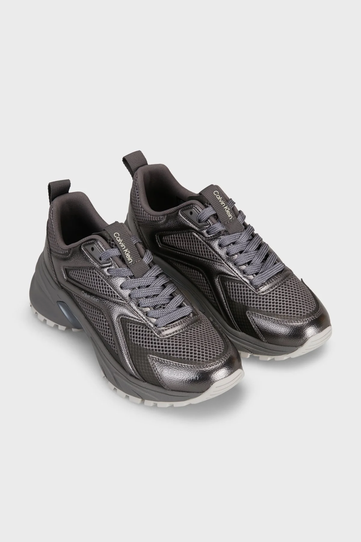 Calvin Klein Logolu Sneaker HW0HW032510IQ Kadın Ayakkabı HW0HW03251 0IQ Gri - 4