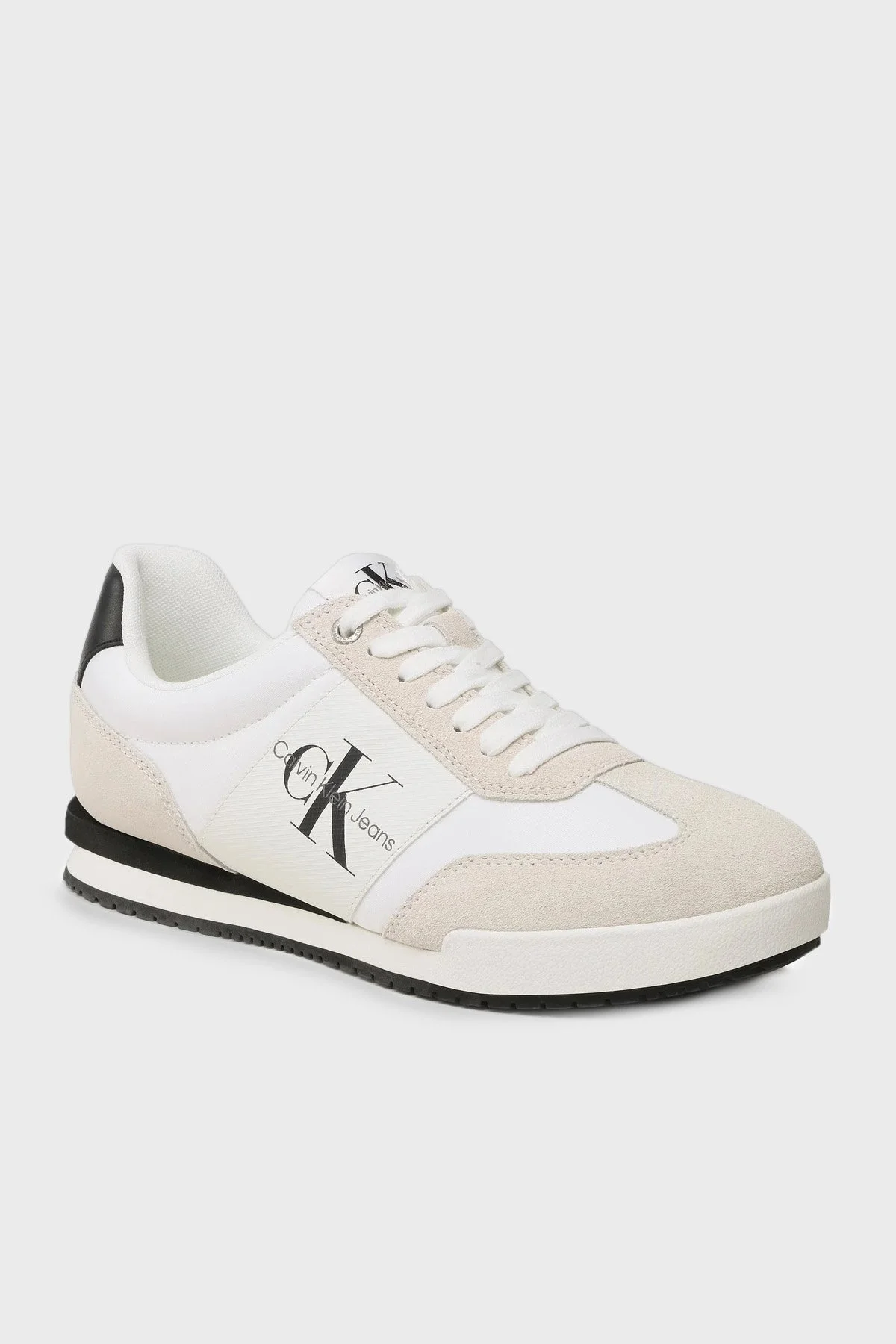 Calvin Klein Logolu Sneaker YM0YM006860K4 Erkek Ayakkabı YM0YM00686 0K4 BEYAZ-GRİ - 2
