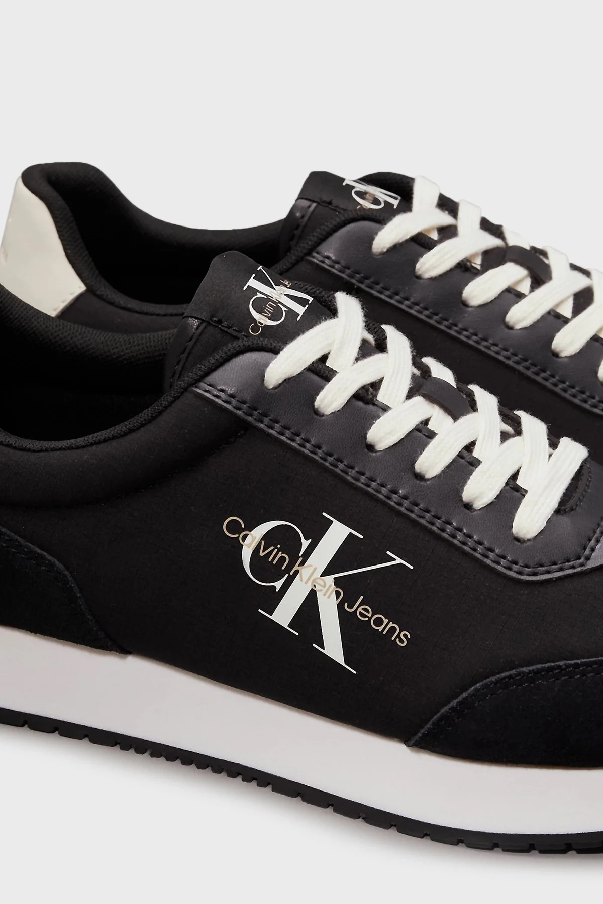Calvin Klein Logolu Sneaker YM0YM010320GR Erkek Ayakkabı YM0YM01032 0GR SİYAH-BEYAZ - 14