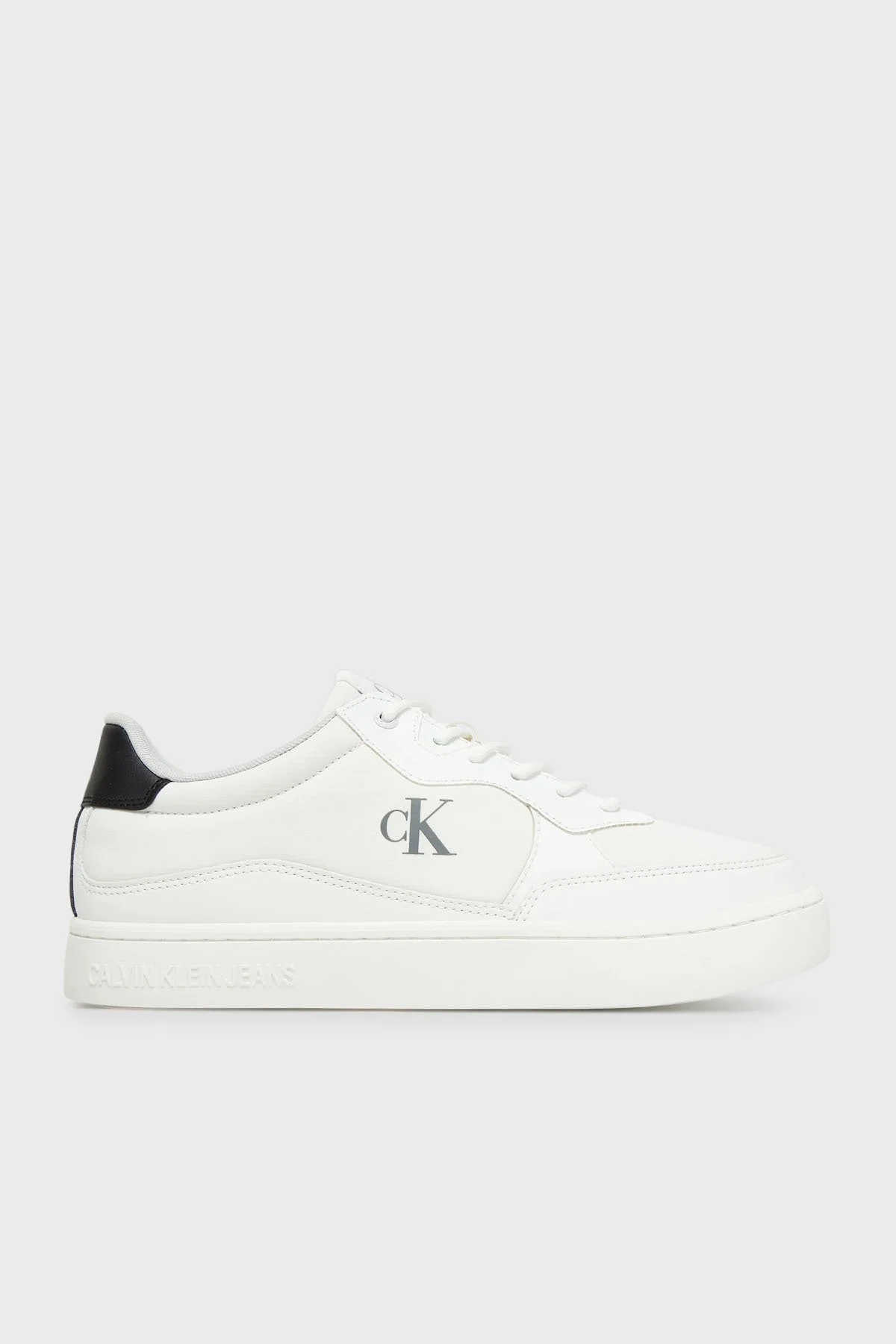 Calvin Klein Logolu Sneaker YM0YM0120201W Erkek Ayakkabı YM0YM01202 01W BEYAZ-SİYAH - 7