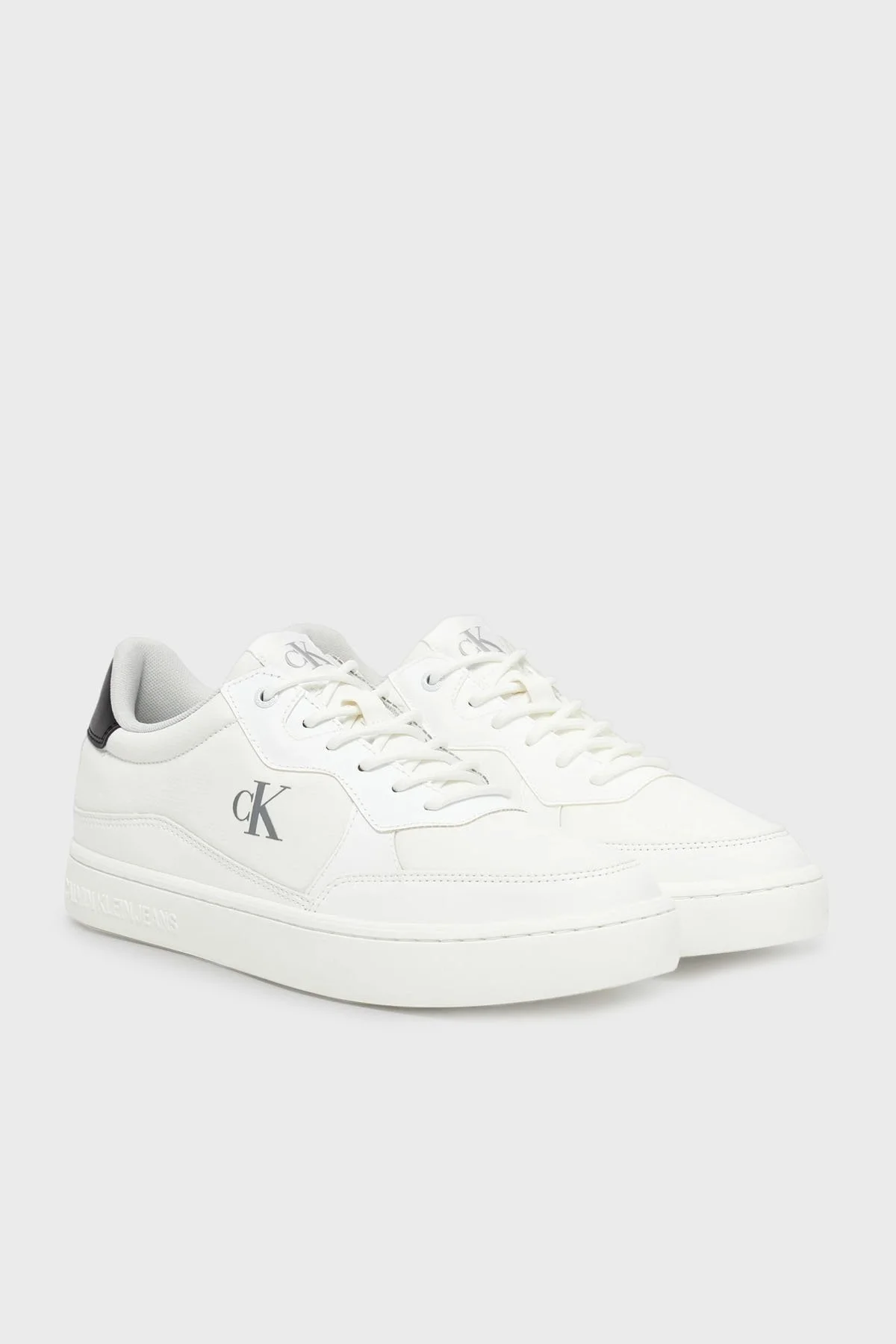 Calvin Klein Logolu Sneaker YM0YM0120201W Erkek Ayakkabı YM0YM01202 01W BEYAZ-SİYAH - 8