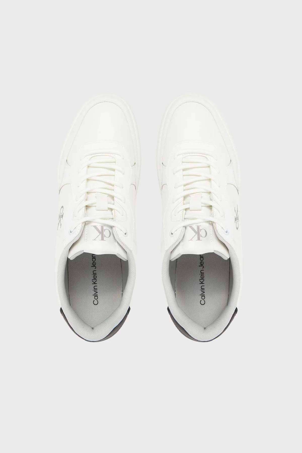 Calvin Klein Logolu Sneaker YM0YM0120201W Erkek Ayakkabı YM0YM01202 01W BEYAZ-SİYAH - 9