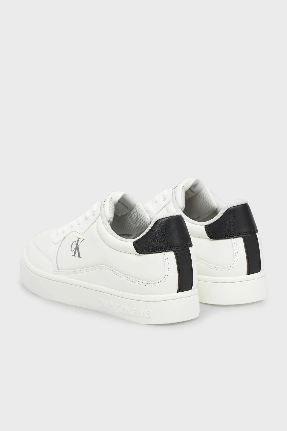 Calvin Klein Logolu Sneaker YM0YM0120201W Erkek Ayakkabı YM0YM01202 01W BEYAZ-SİYAH - 10
