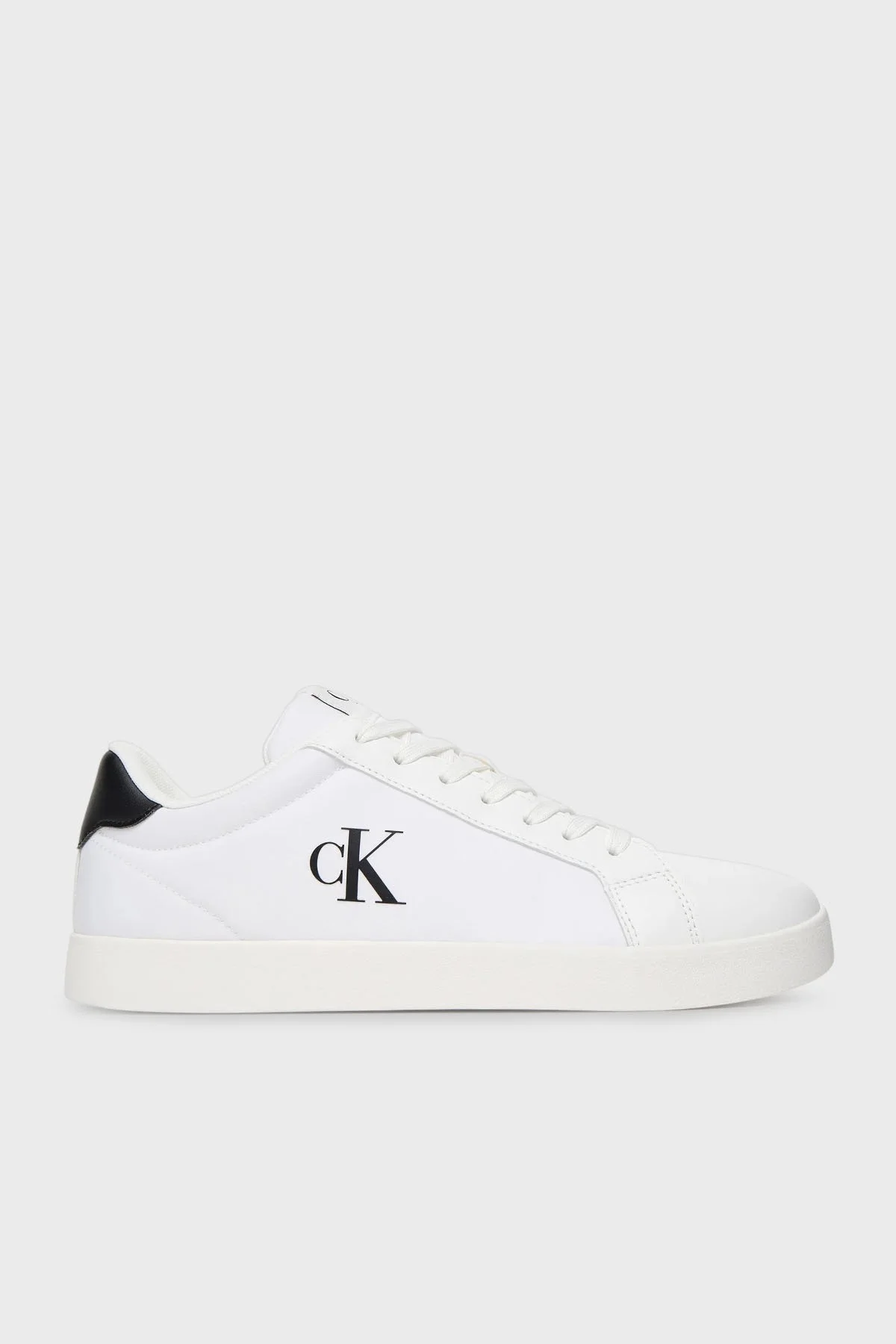 Calvin Klein Logolu Sneaker YM0YM0121301W Erkek Ayakkabı YM0YM01213 01W BEYAZ-SİYAH - 1
