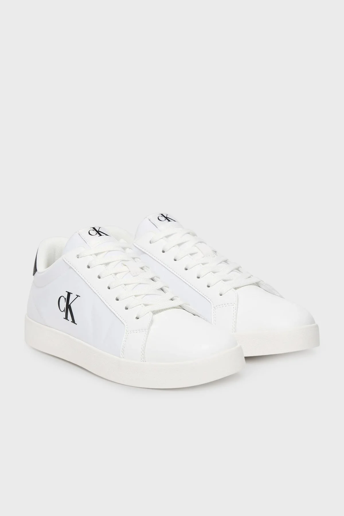 Calvin Klein Logolu Sneaker YM0YM0121301W Erkek Ayakkabı YM0YM01213 01W BEYAZ-SİYAH - 2