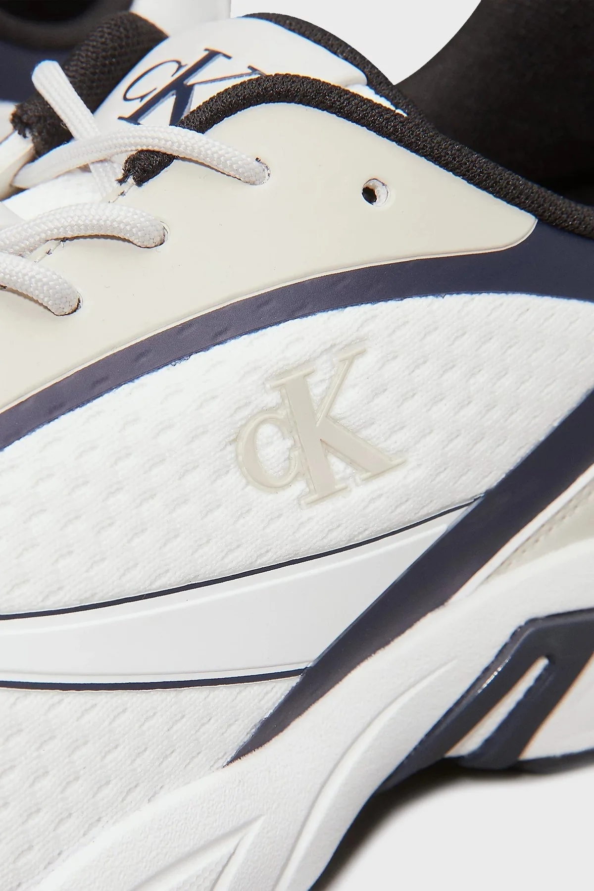 Calvin Klein Logolu Sneaker YM0YM013100LD Erkek Ayakkabı YM0YM01310 0LD BEYAZ-LACİVERT - 12