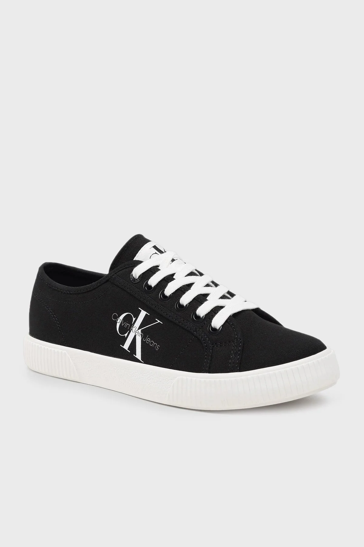 Calvin Klein Logolu Sneaker YW0YW004820GJ Bayan Ayakkabı YW0YW00482 0GJ SİYAH-BEYAZ - 2