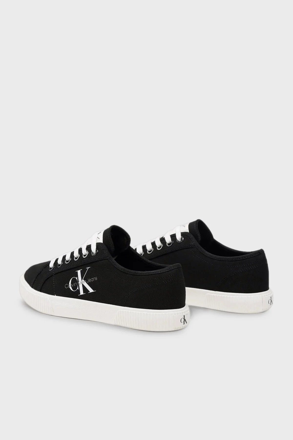 Calvin Klein Logolu Sneaker YW0YW004820GJ Bayan Ayakkabı YW0YW00482 0GJ SİYAH-BEYAZ - 3