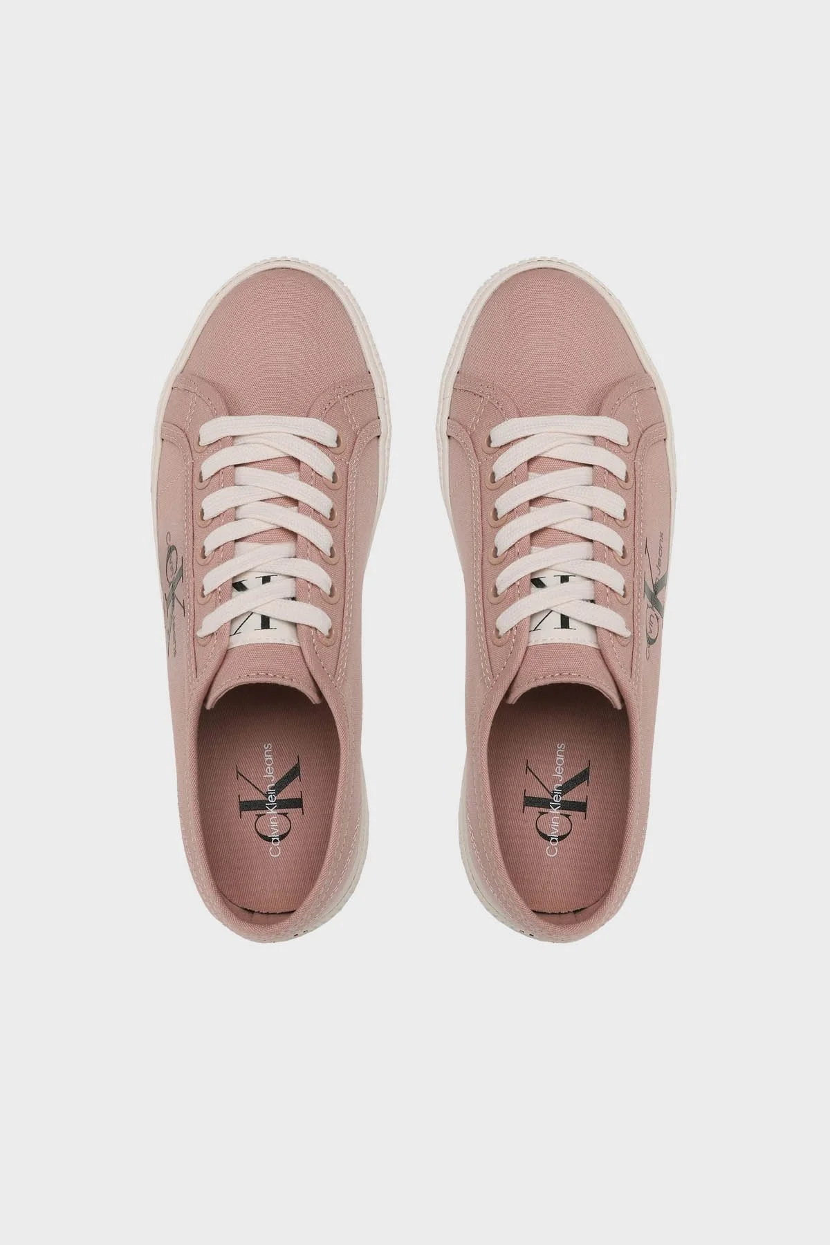 Calvin Klein Logolu Sneaker YW0YW004820J1 Bayan Ayakkabı YW0YW00482 0J1 PUDRA - 4