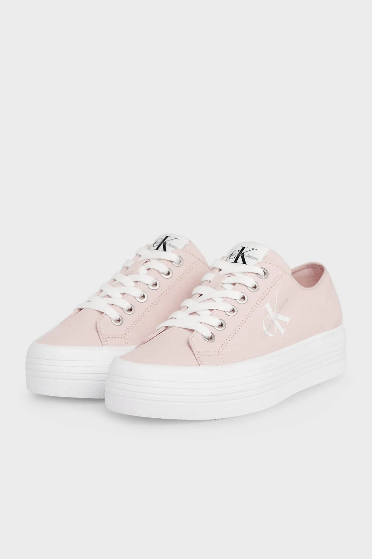 Calvin Klein Logolu Sneaker YW0YW010300JZ Bayan Ayakkabı YW0YW01030 0JZ PUDRA-BEYAZ - 4