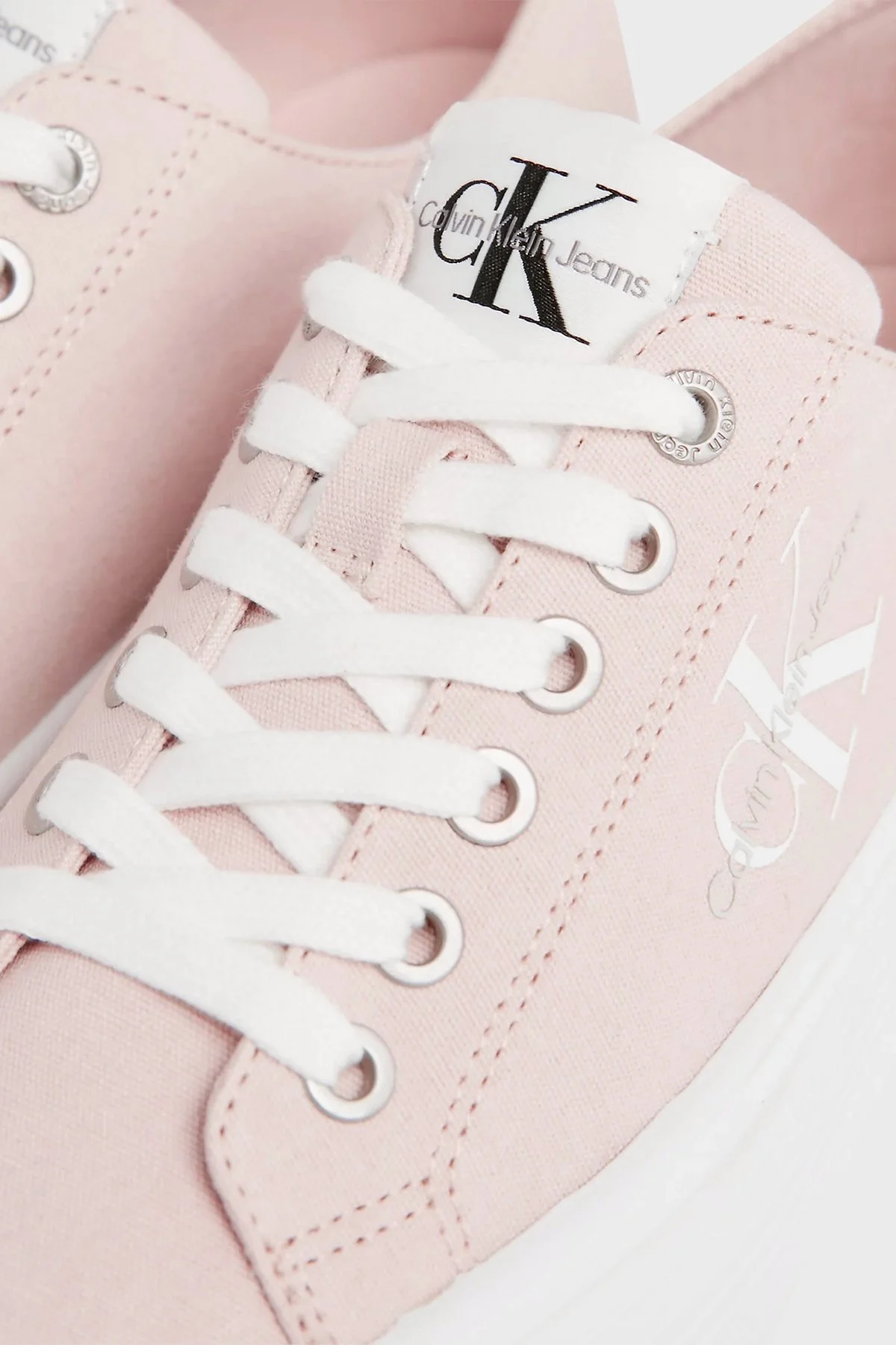 Calvin Klein Logolu Sneaker YW0YW010300JZ Bayan Ayakkabı YW0YW01030 0JZ PUDRA-BEYAZ - 5